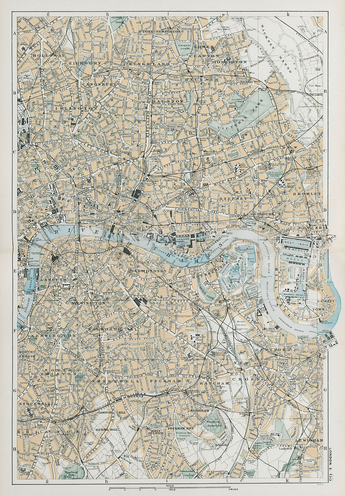EAST LONDON. Tower Hamlets Hackney Islington Lambeth City. BACON 1900 old map