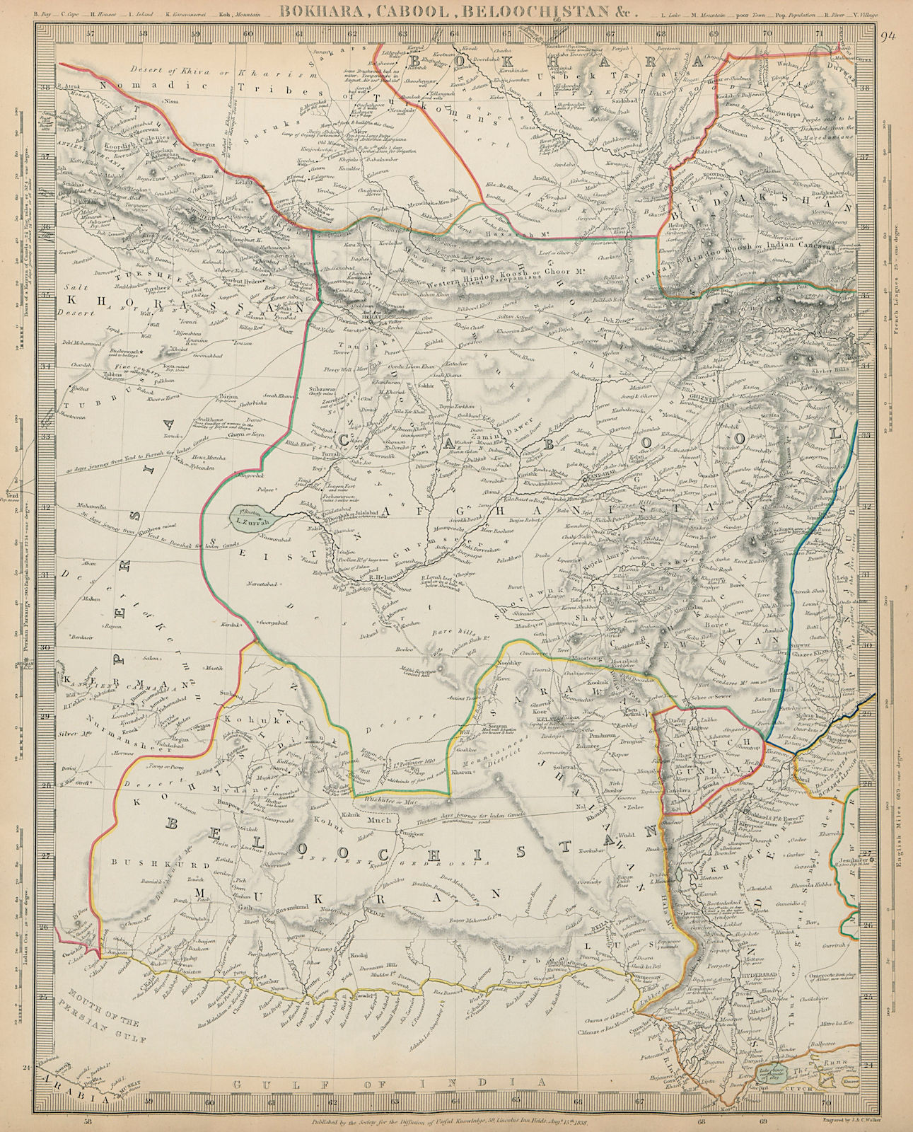 Associate Product BOKHARA CABOOL & BALUCHISTAN Afghanistan Khorassan Sinde Pakistan SDUK 1844 map