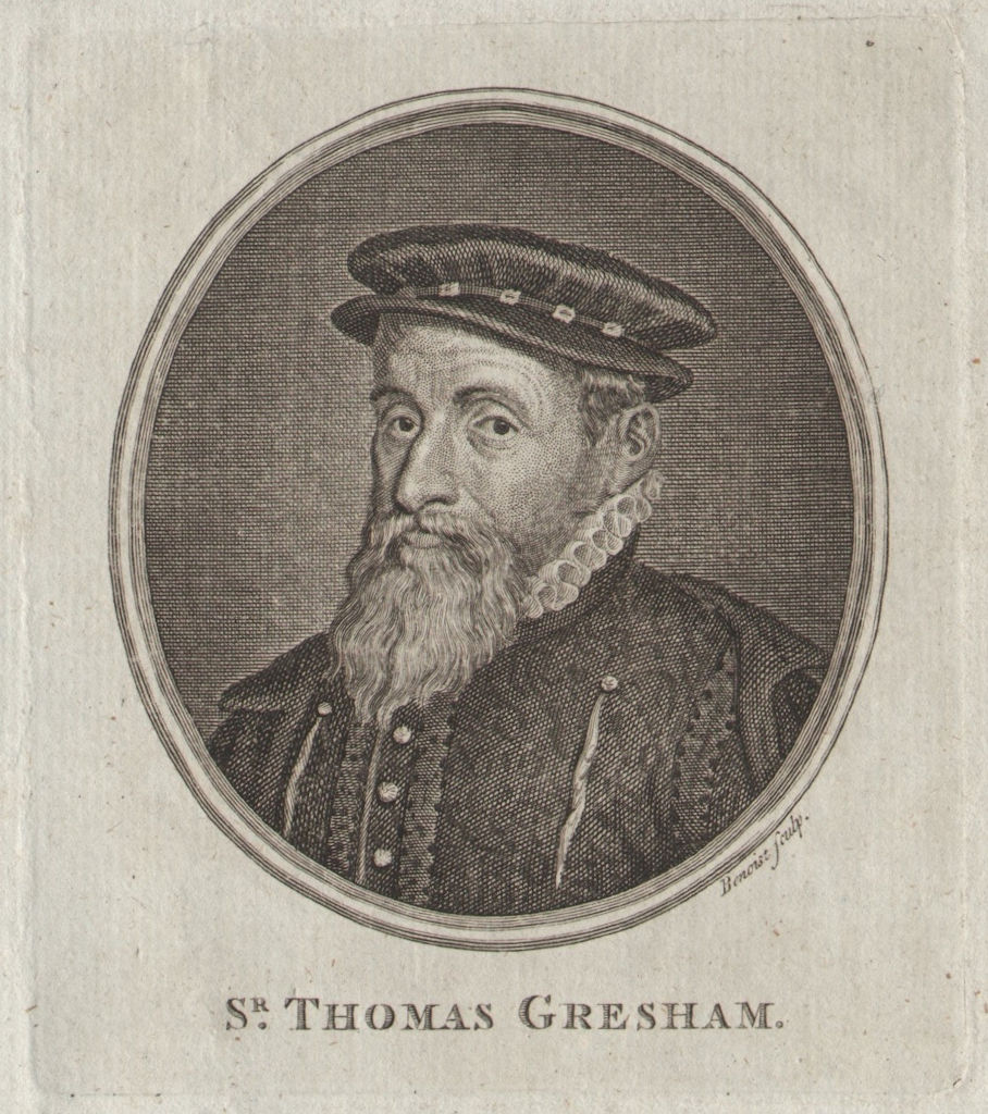 Sir Thomas Gresham, City of London merchant. THORNTON 1784 old antique print