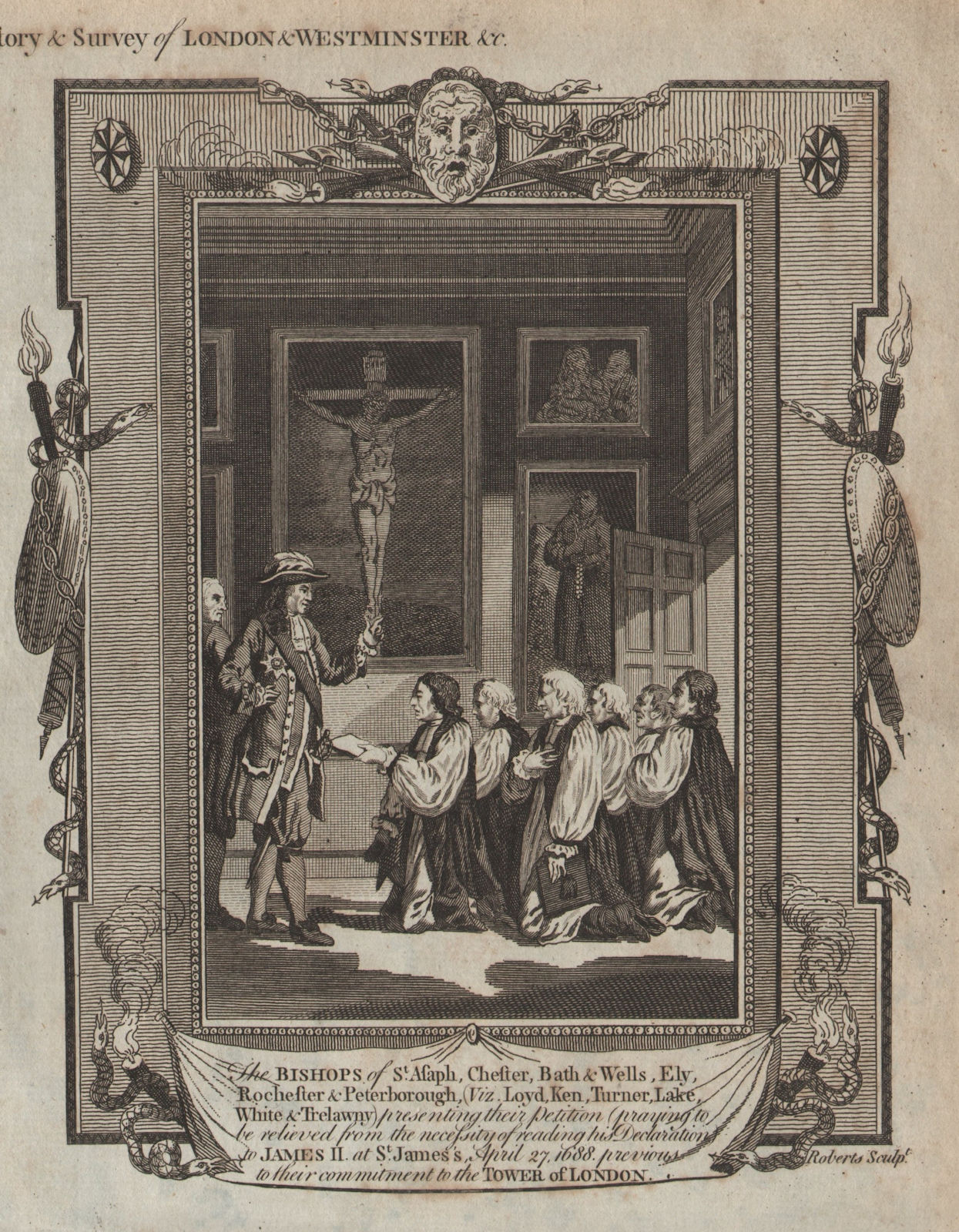 Declaration of Indulgence. Bishops petitioning King James II, 1688 THORNTON 1784