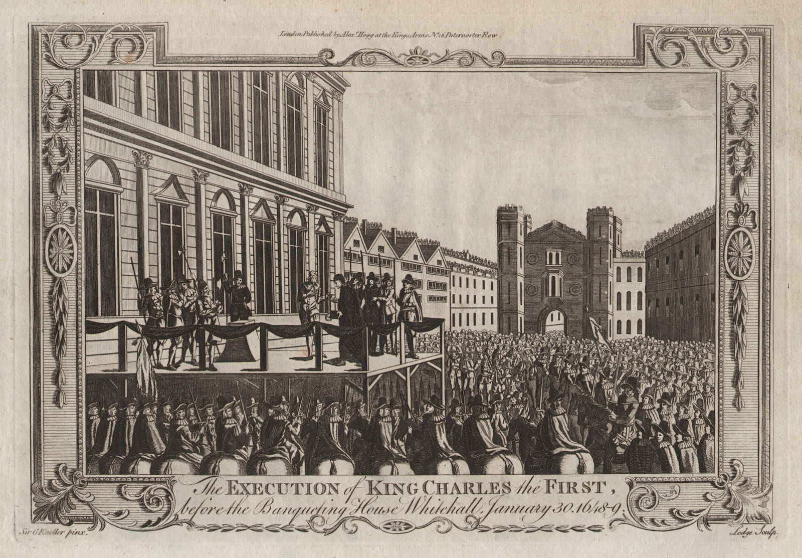 Execution of King Charles I, Banqueting House, Whitehall, 1649. THORNTON 1784