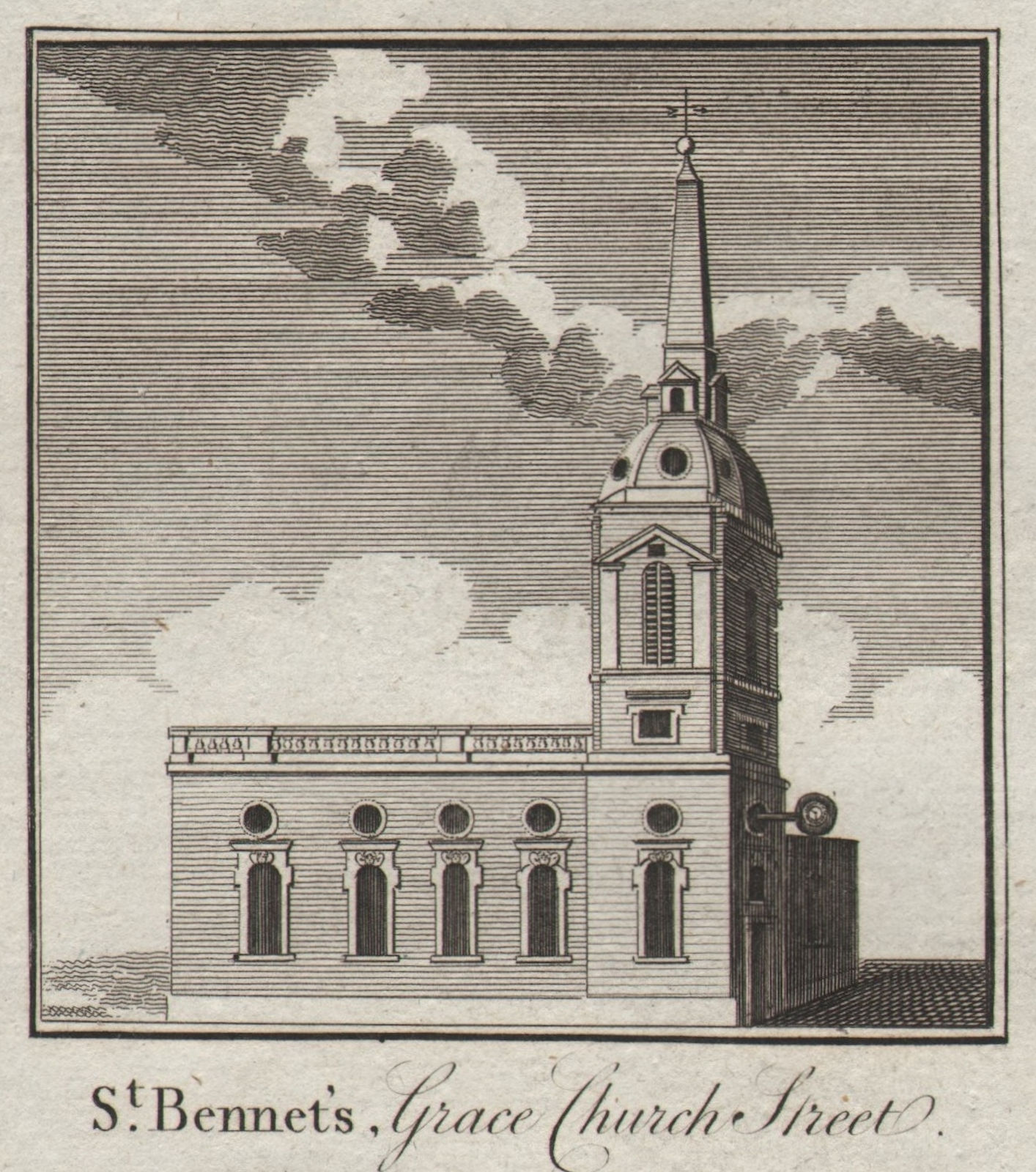 St. Benet Gracechurch. Wren. Demolished 1868. City/London. SMALL. THORNTON 1784