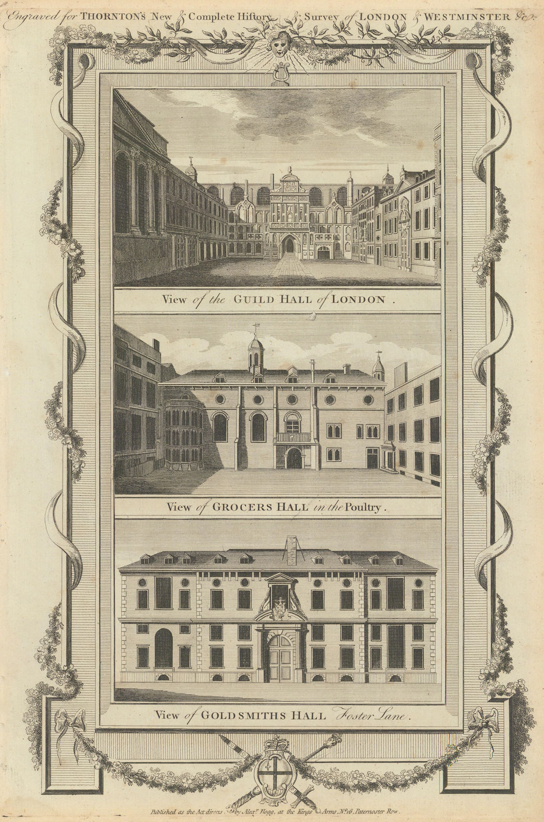 Associate Product CITY OF LONDON LIVERY HALLS. Guildhall. Grocer's & Goldsmith's. THORNTON 1784