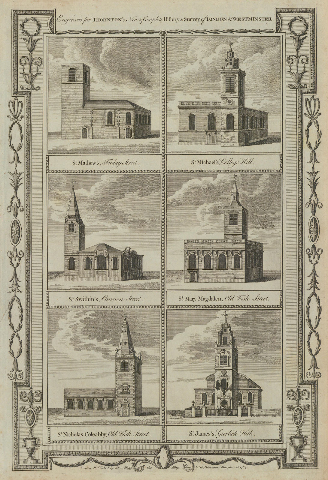 WREN CITY CHURCHES St James Nicolas Mary Magdalen Swithin Matthew Michael 1784
