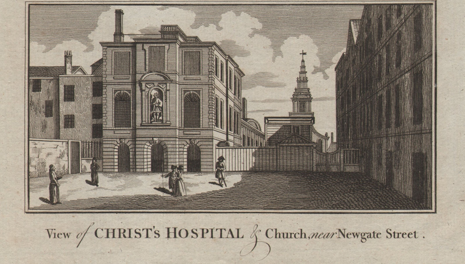 Associate Product Christ's Hospital, Newgate, London. School. THORNTON 1784 old antique print