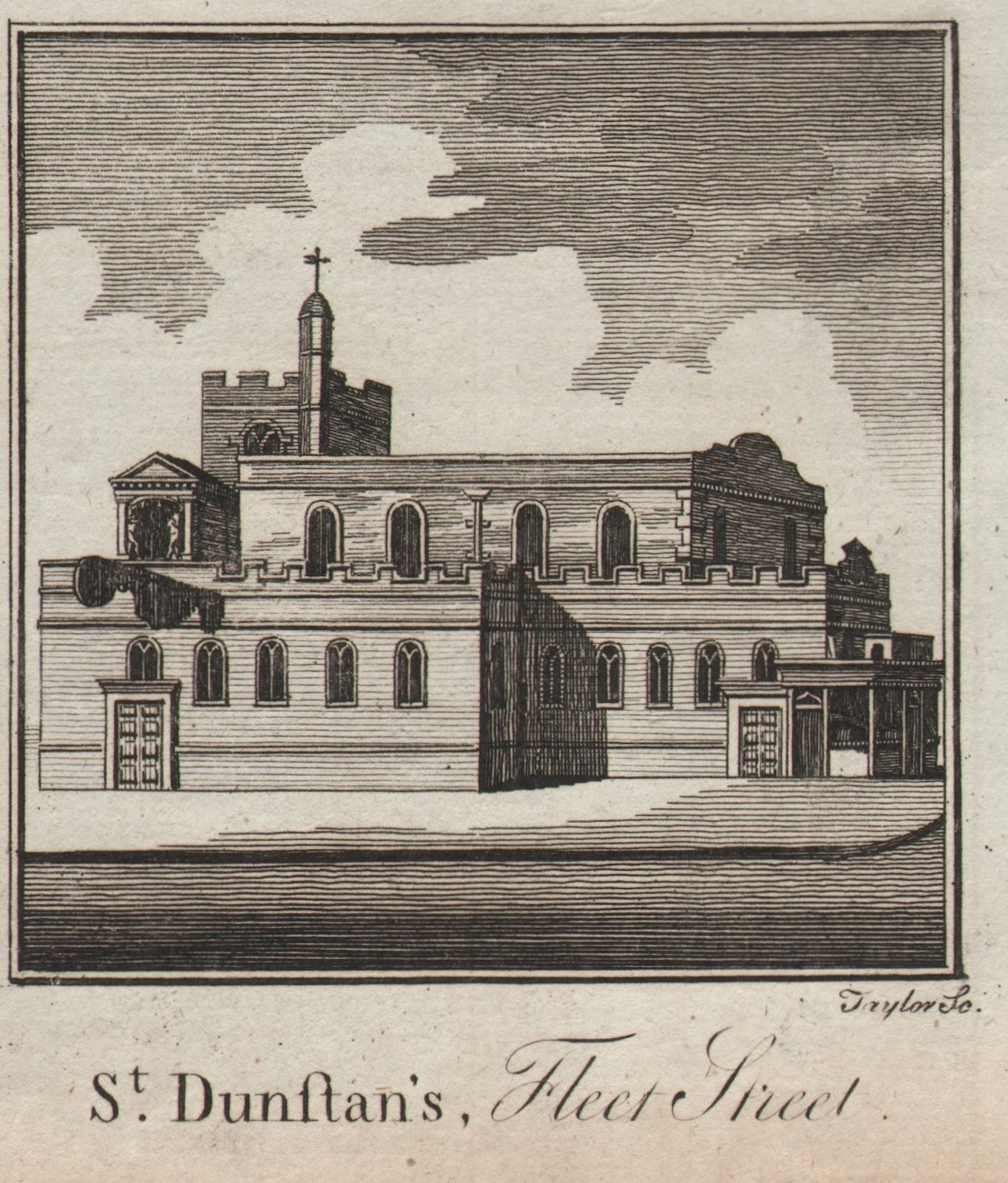St. Dunstan-in-the-West church, Fleet Street. City/London. SMALL. THORNTON 1784
