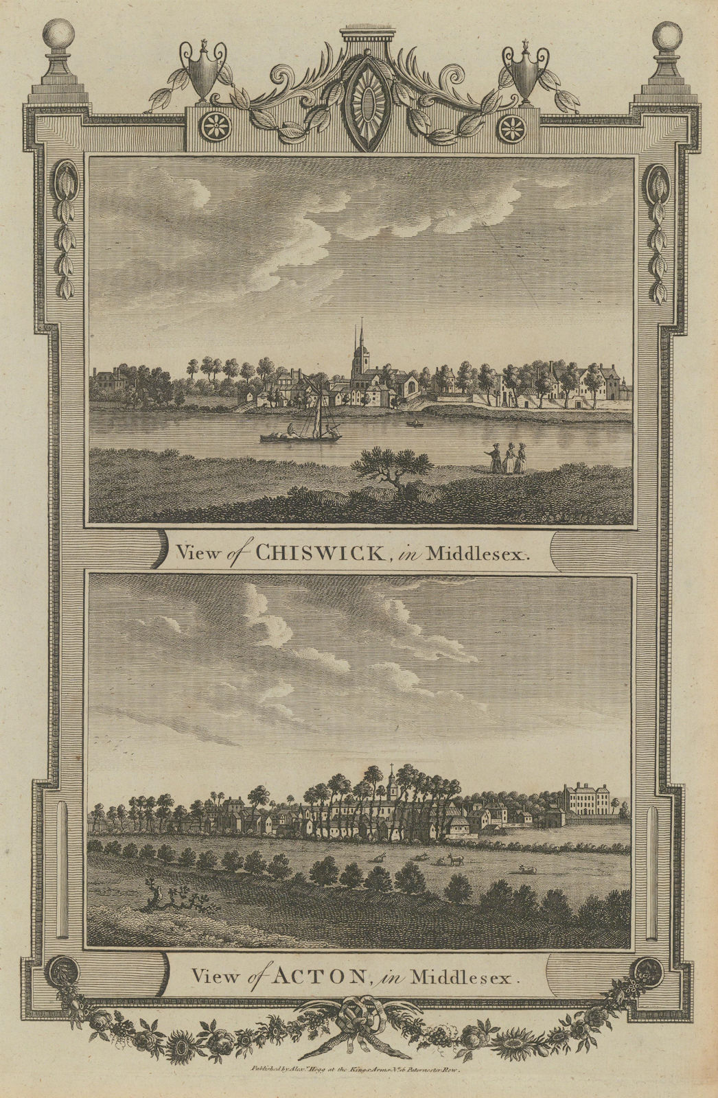 Chiswick, the Mall & St Nicholas church. Acton Central & St Mary's THORNTON 1784