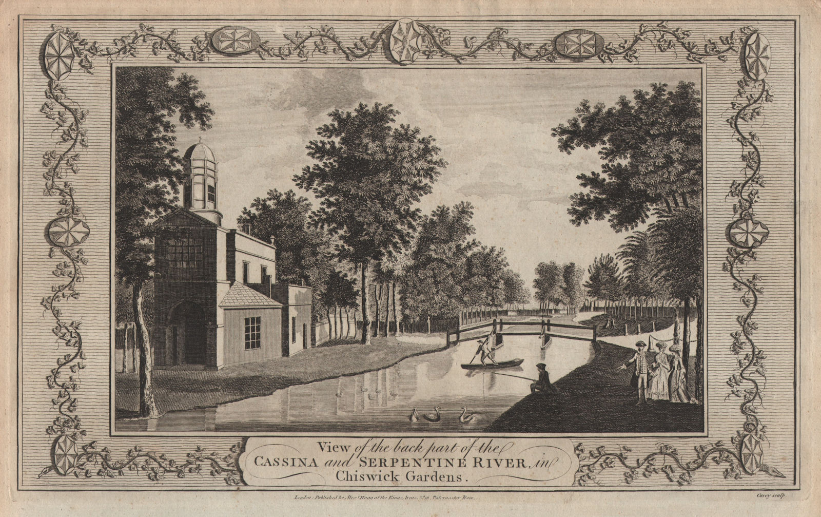 The Cassina and Serpentine River, Chiswick House & Gardens. THORNTON 1784