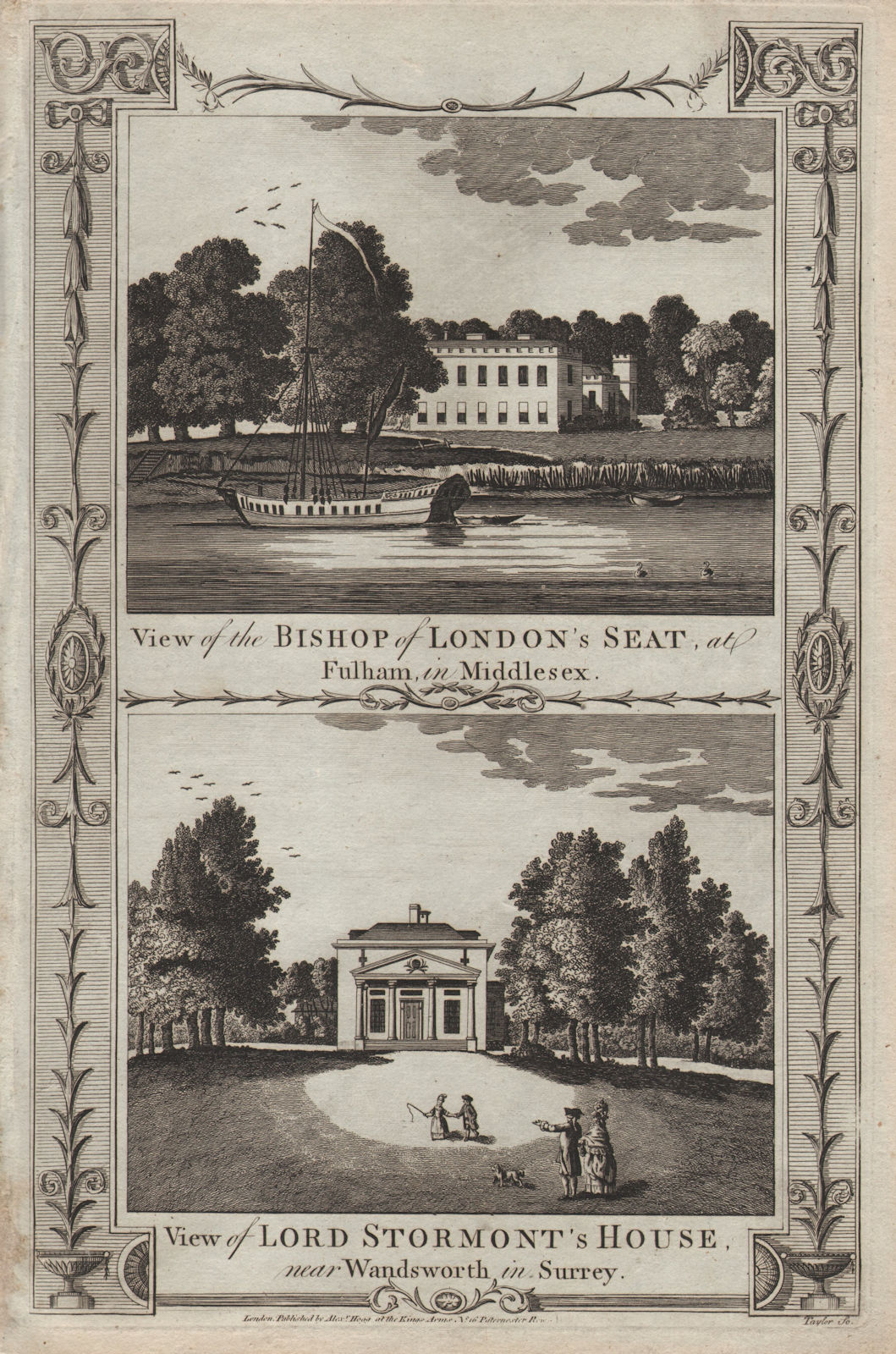 Associate Product Fulham Palace. Lord Stormont's house, Wandsworth. THORNTON 1784 old print