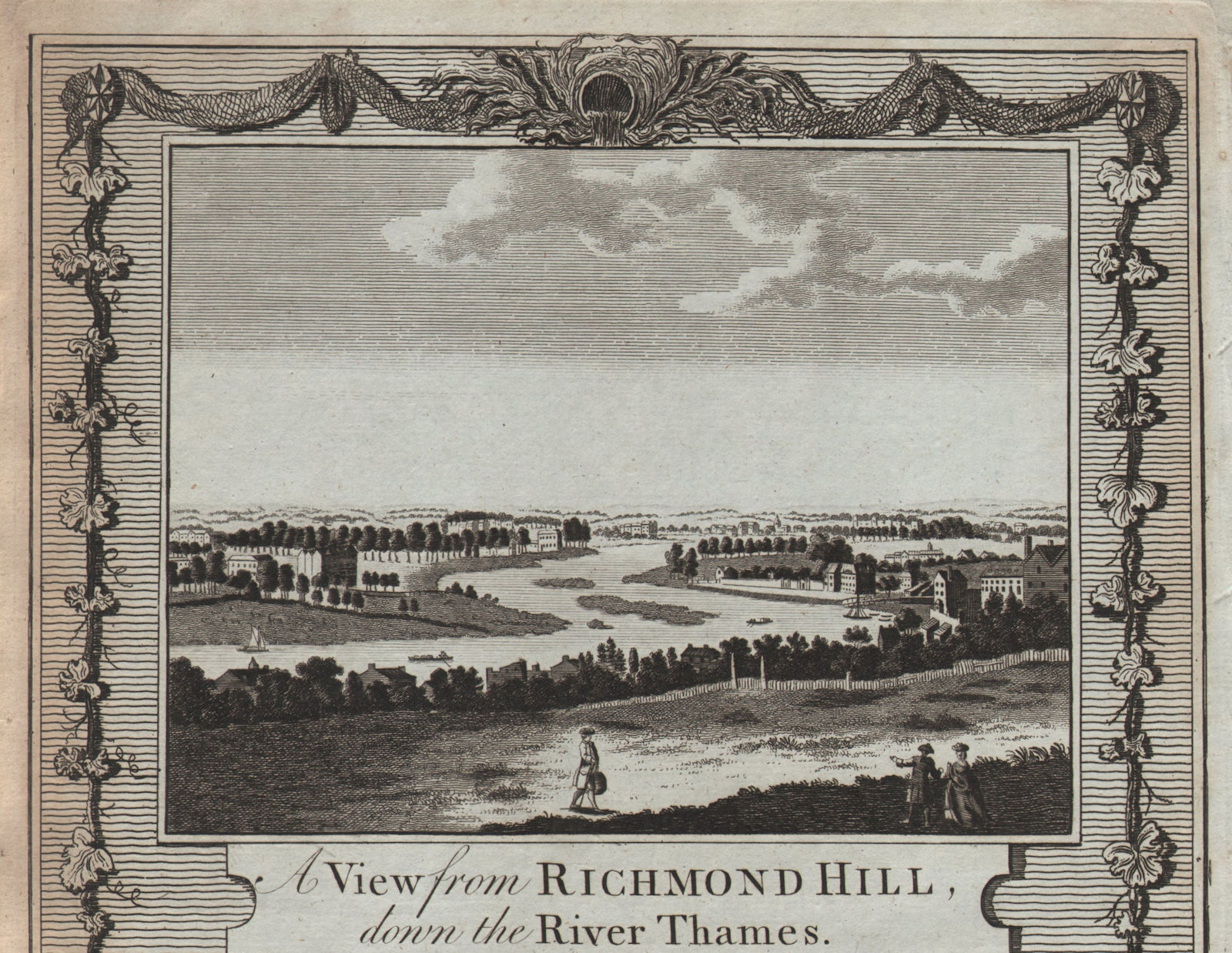 View from Richmond Hill looking north west. Brentford Isleworth. THORNTON 1784