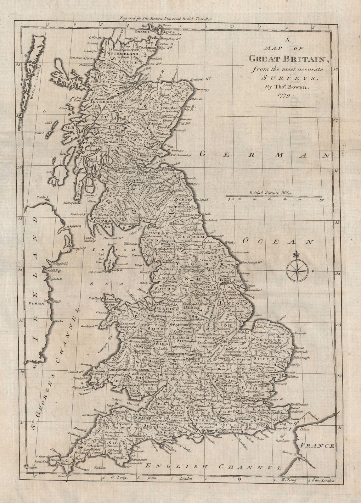 Associate Product A map of Great Britain from the most accurate surveys, by Thomas BOWEN 1779