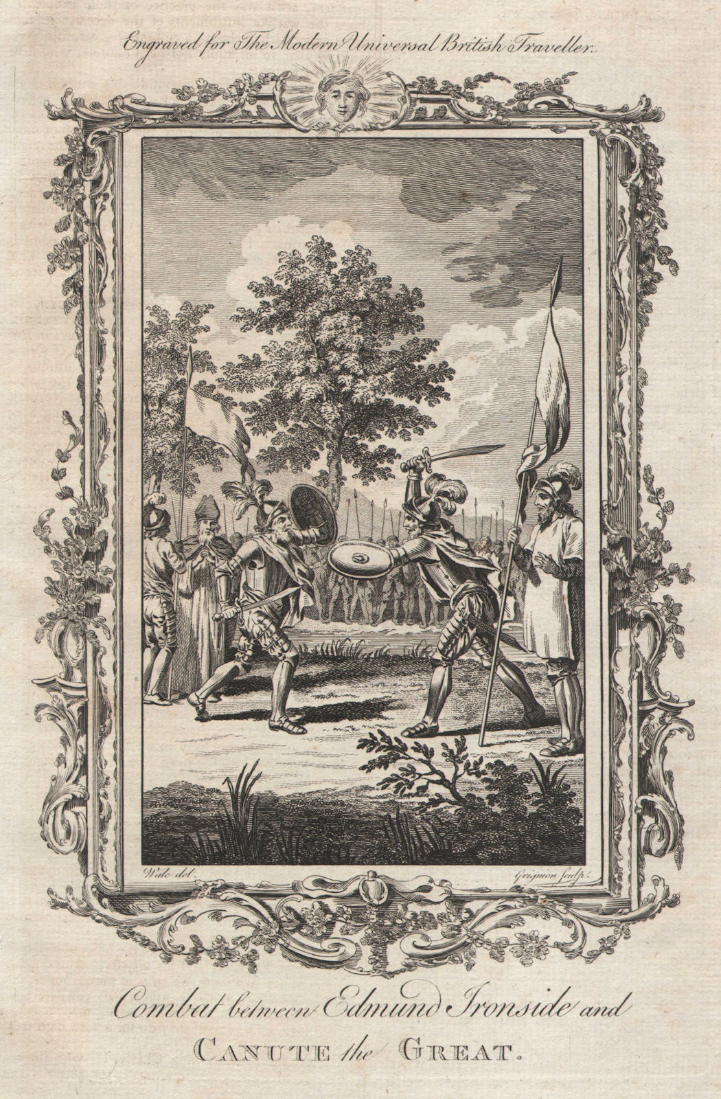 Combat between Edmund Ironside & Canute the Great. 1016. Cnut. BURLINGTON 1779
