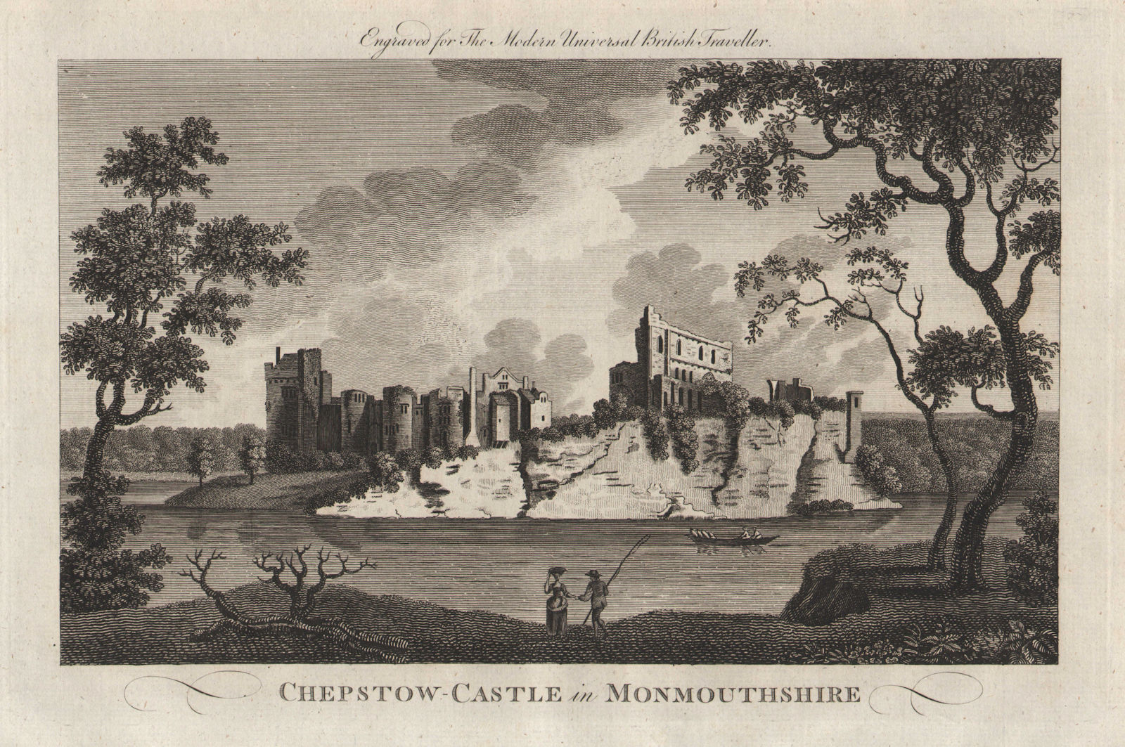 Associate Product Chepstow Castle in Monmouthshire. LLEWELLYN 1779 old antique print picture