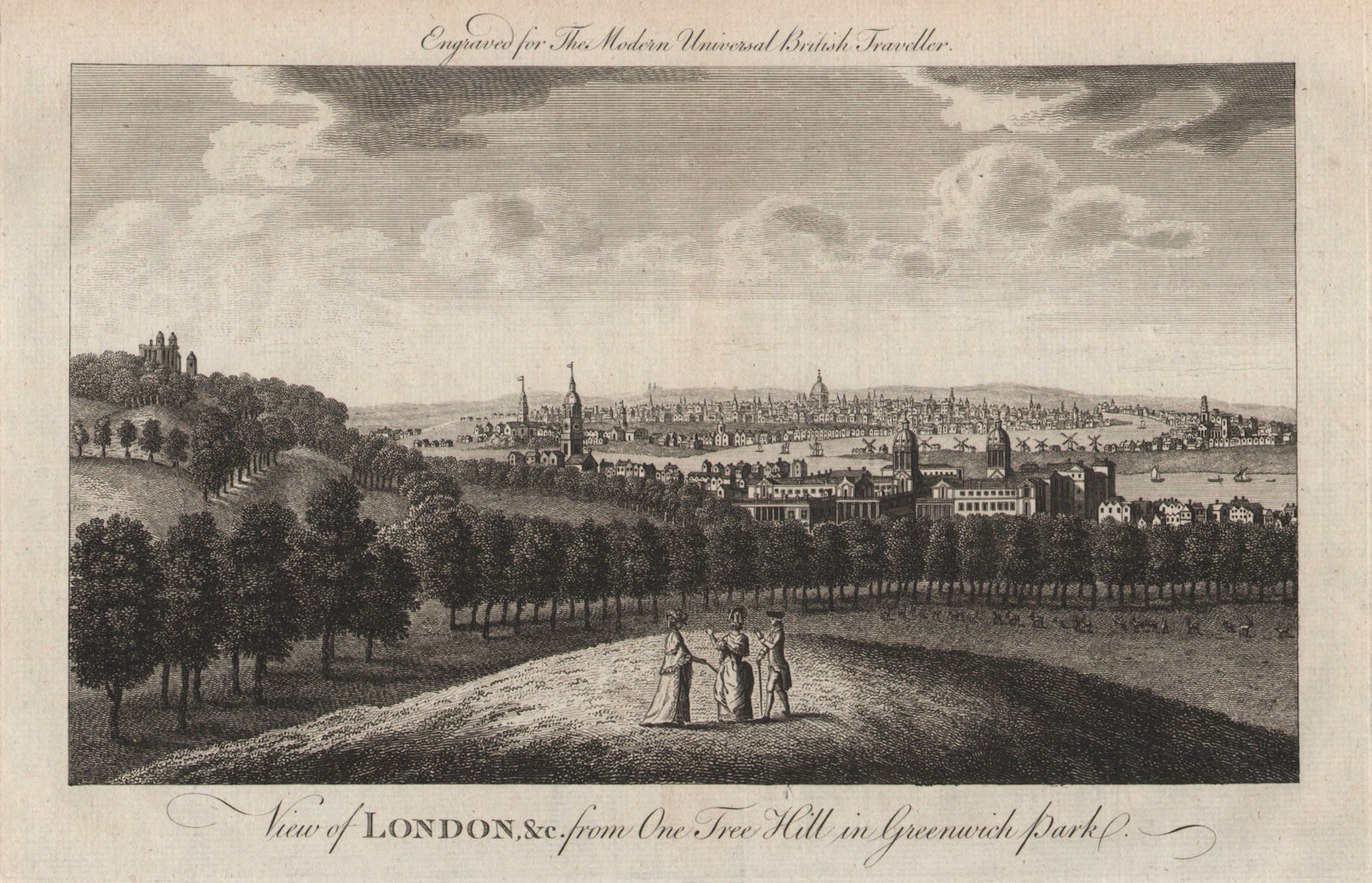 Greenwich & the City of London from Greenwich Park. Observatory. BURLINGTON 1779