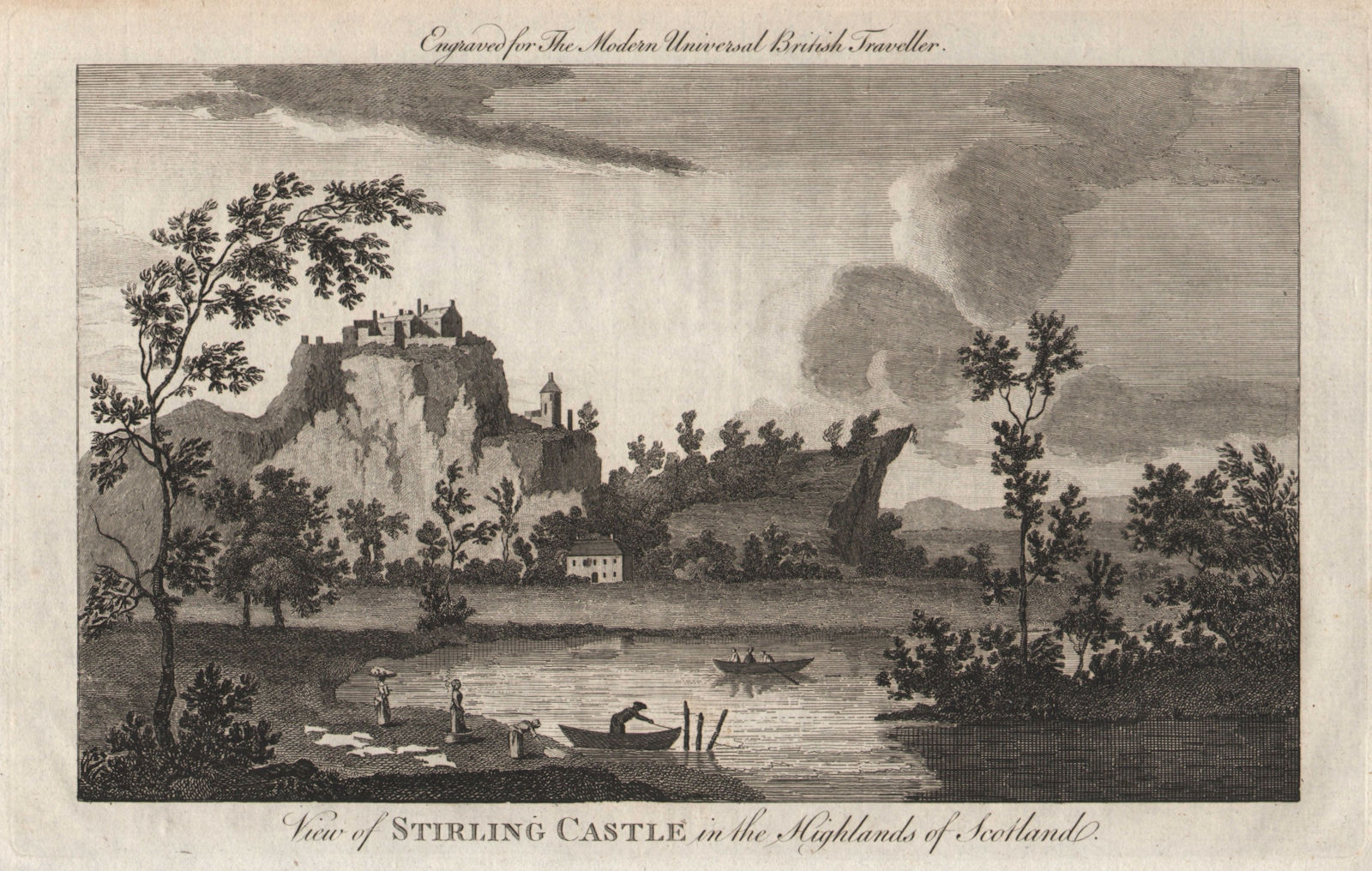 View of Stirling Castle in the Highlands of Scotland. MURRAY 1779 old print