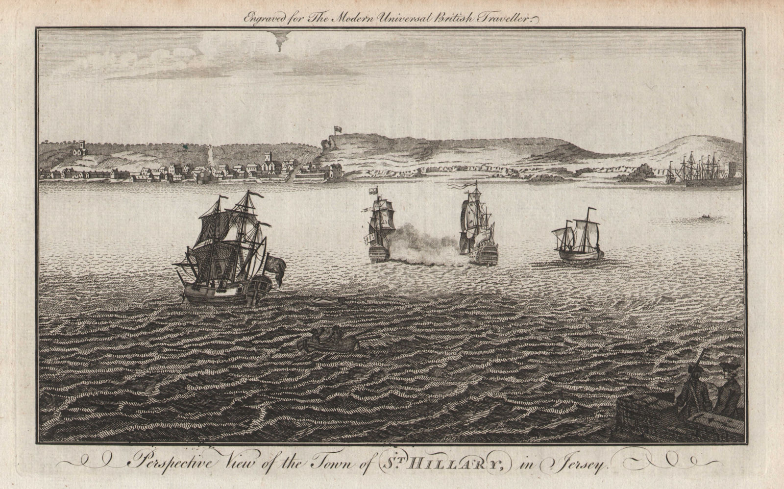 The town of St. Hillary in Jersey. St. Helier. Channel Islands. BURLINGTON 1779