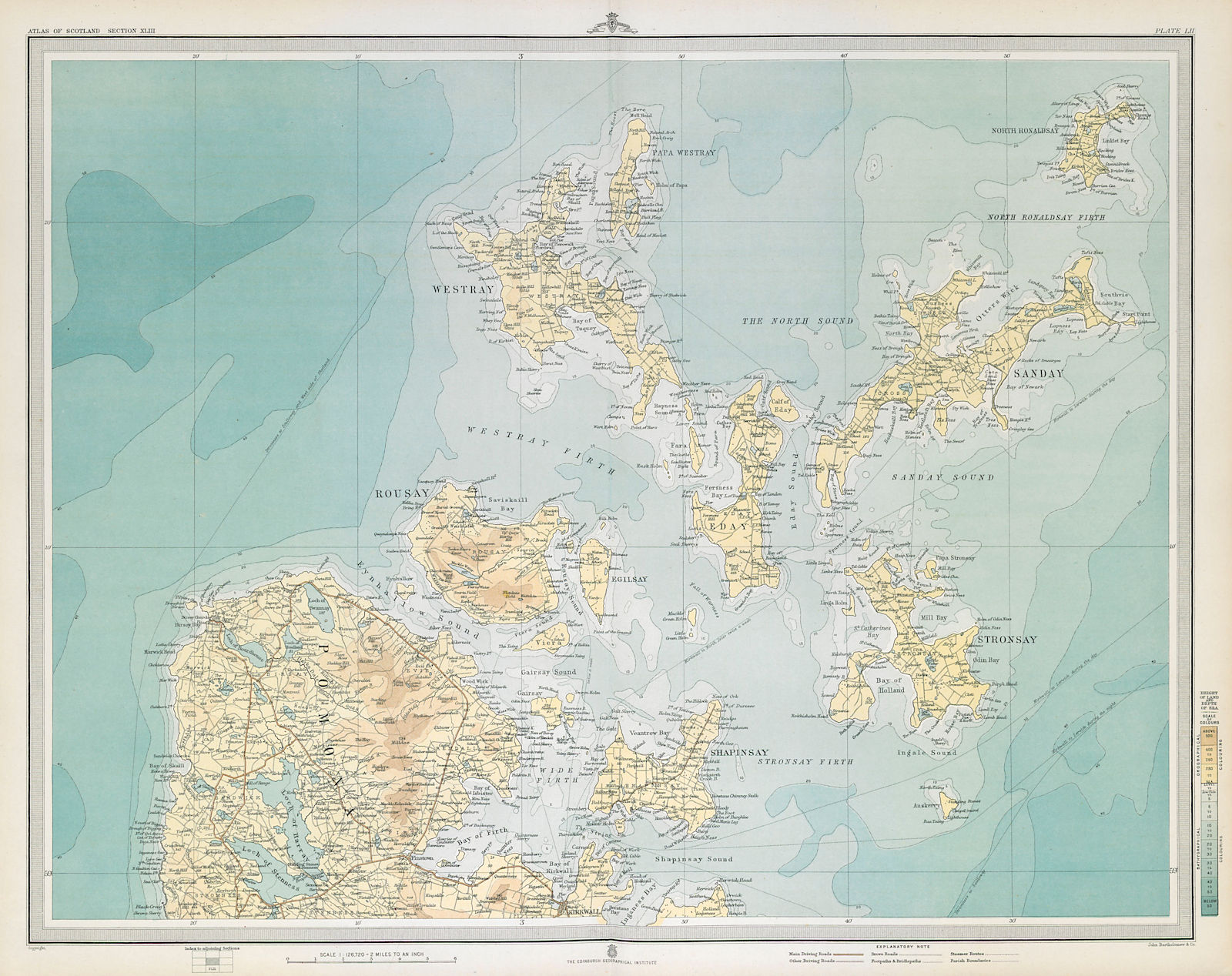 ORKNEY ISLANDS NORTH Kirkwall Westray Sanday Stronsay Rousay Shapinsay 1895 map
