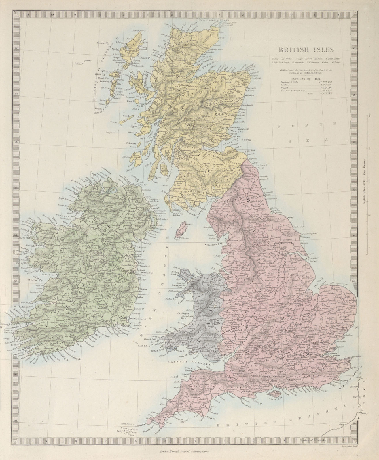 Associate Product BRITISH ISLES. United Kingdom & Ireland. Counties towns rivers. SDUK 1857 map