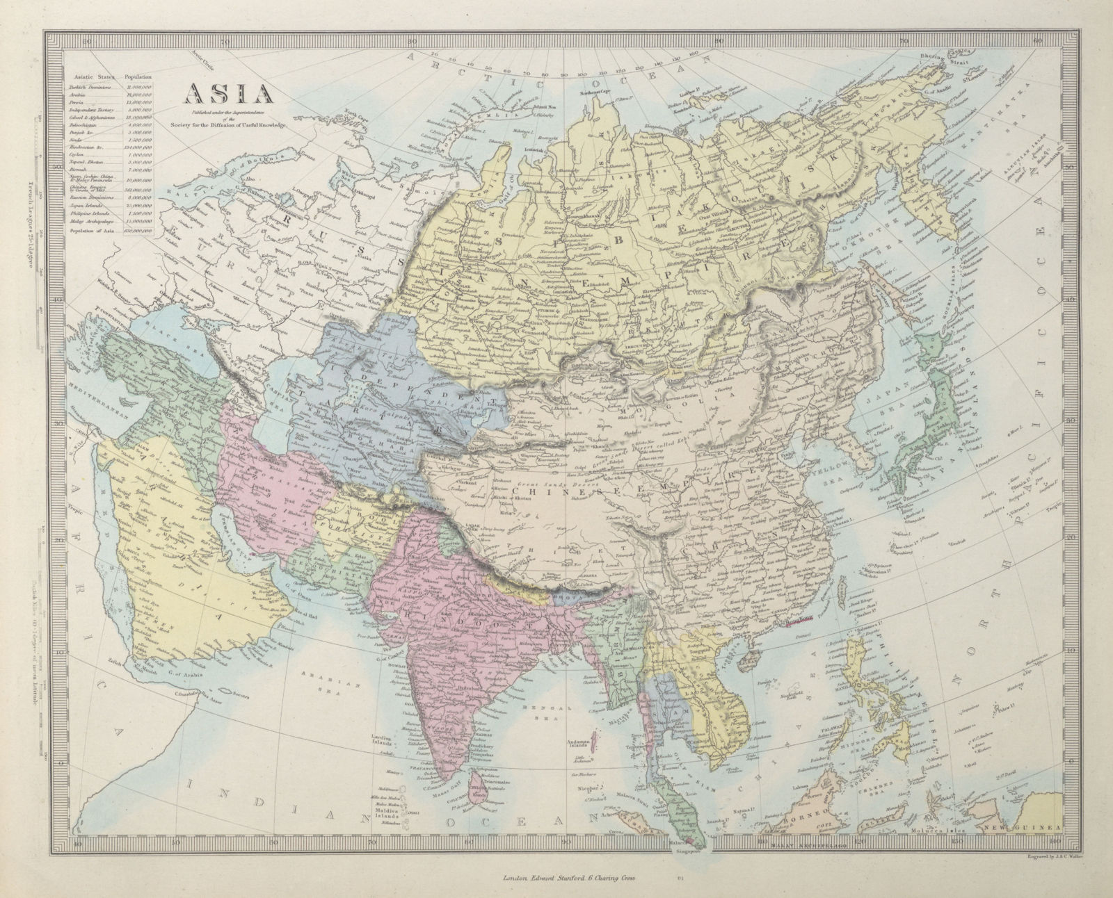 ASIA. Chinese Outer Manchuria & Korea. Independent Tartary. Siam. SDUK ...