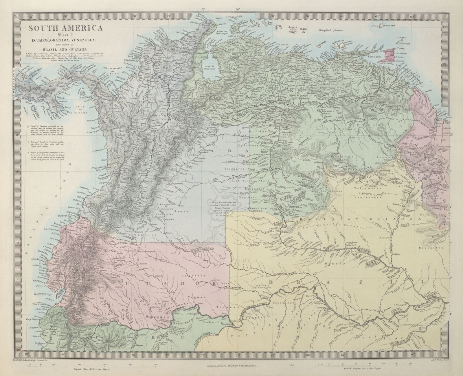 AMAZONIA. Showing "El Dorado?", missions & tribes. Brazil Ecuador. SDUK 1857 map
