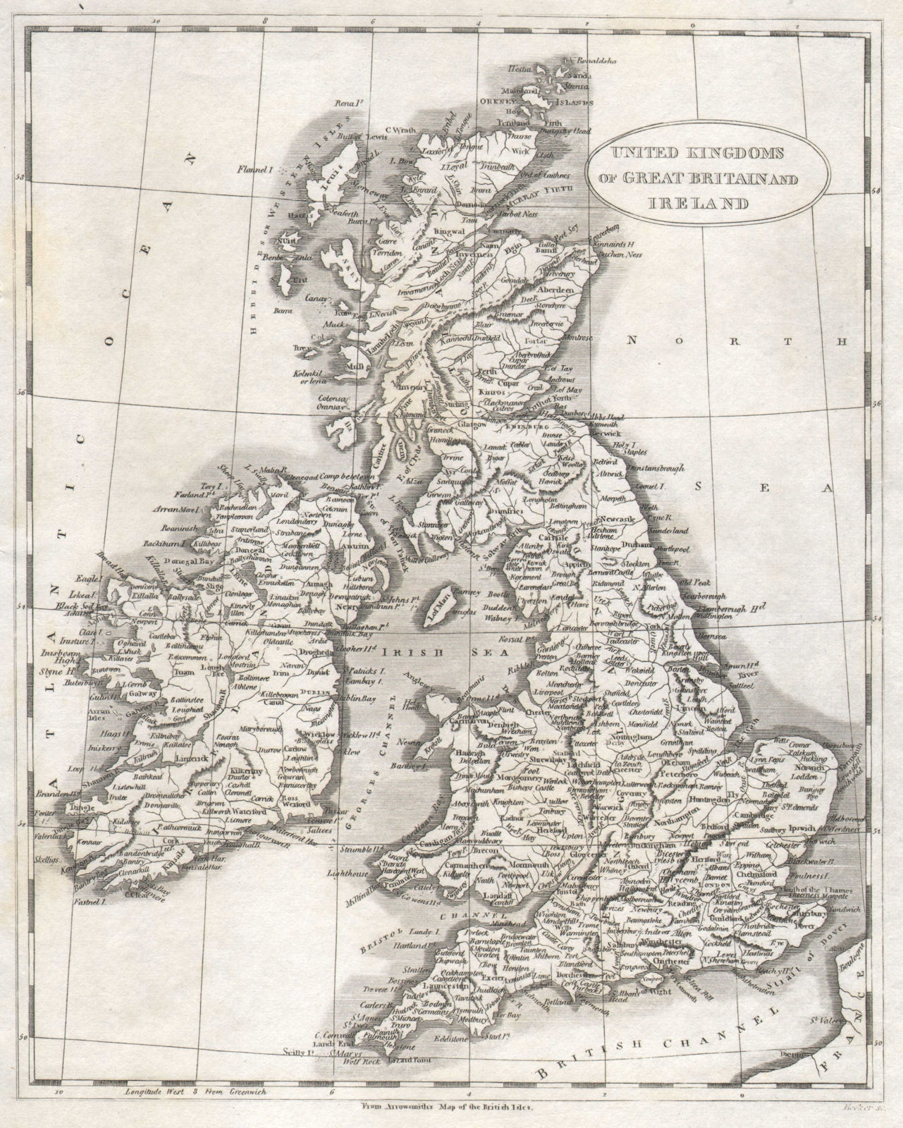 Associate Product United Kingdoms of Great Britain and Ireland by Arrowsmith & Lewis 1812 map