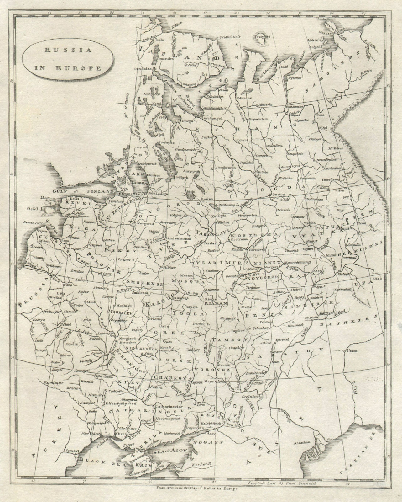 Associate Product Russia in Europe by Arrowsmith & Lewis. Ukraine & Baltic States 1812 old map