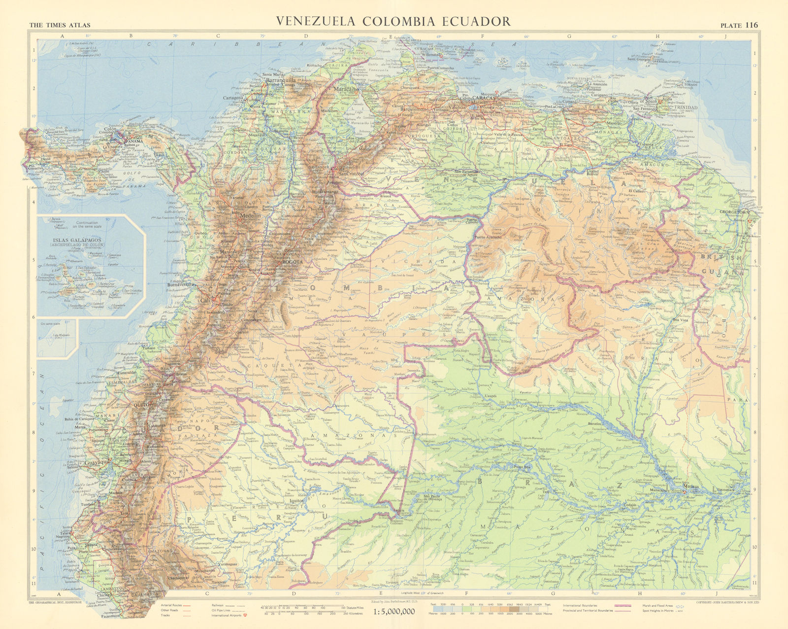 Venezuela Colombia Ecuador Amazonia. Northern Andean States. TIMES 1957 map
