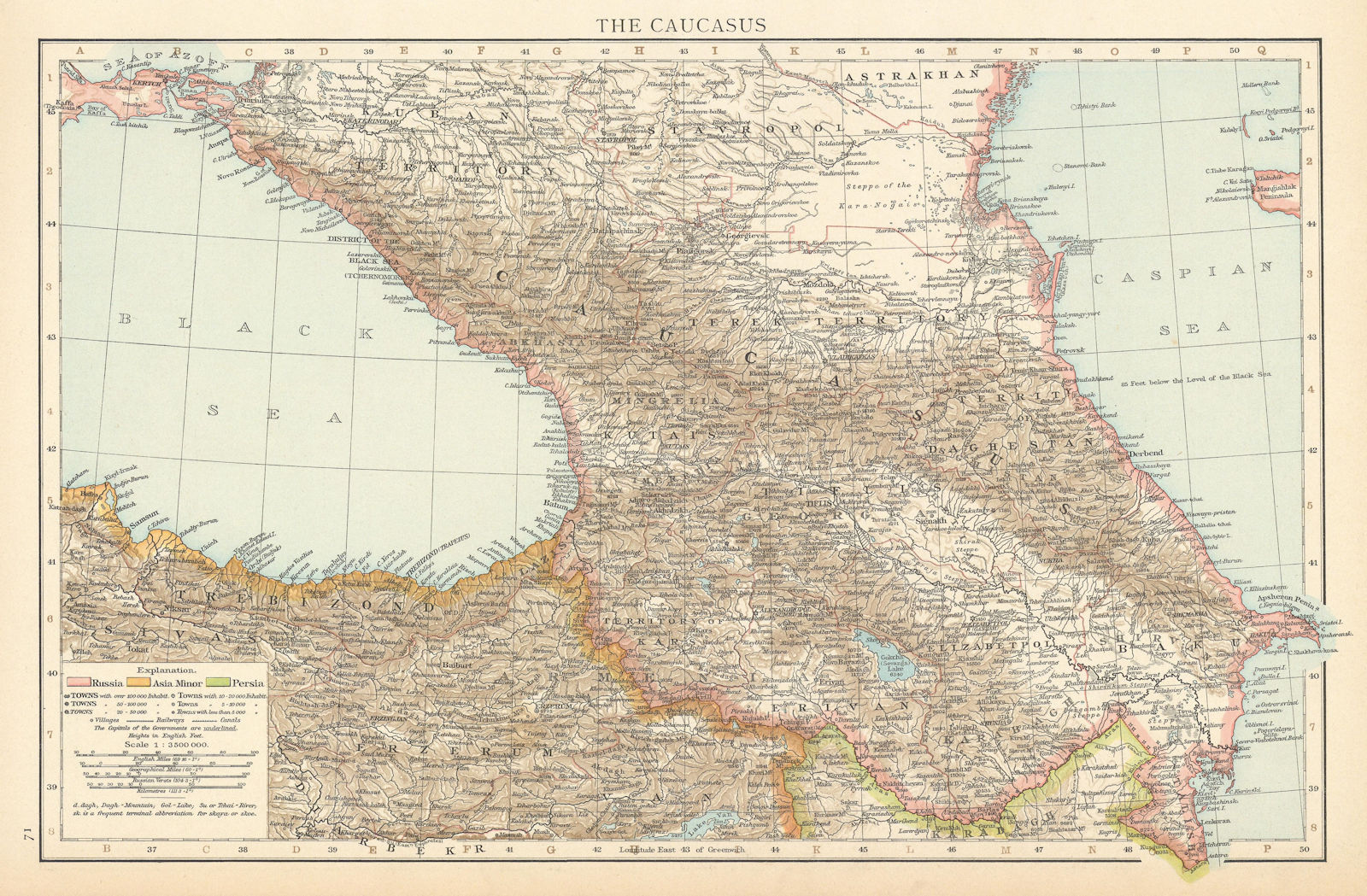 Associate Product The Caucasus. Georgia Armenia Azerbaijan Russia Turkey Iran. THE TIMES 1895 map