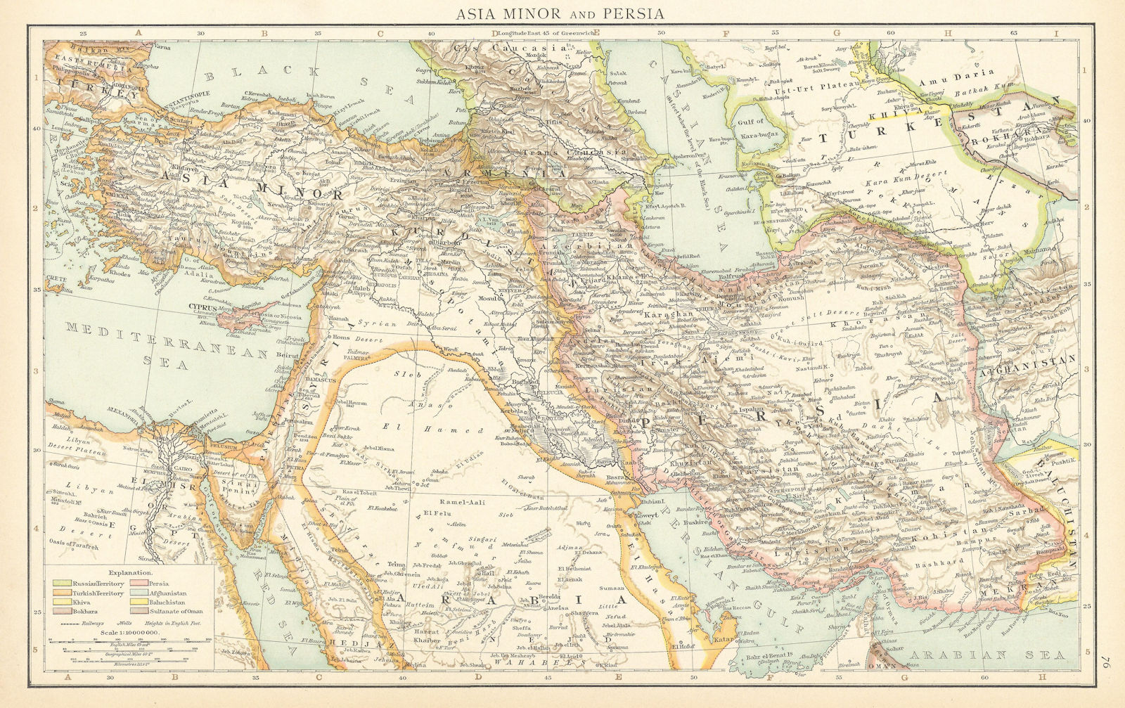 Associate Product Asia Minor & Persia. Middle East. Turkey Iran Iraq Arabia. THE TIMES 1895 map