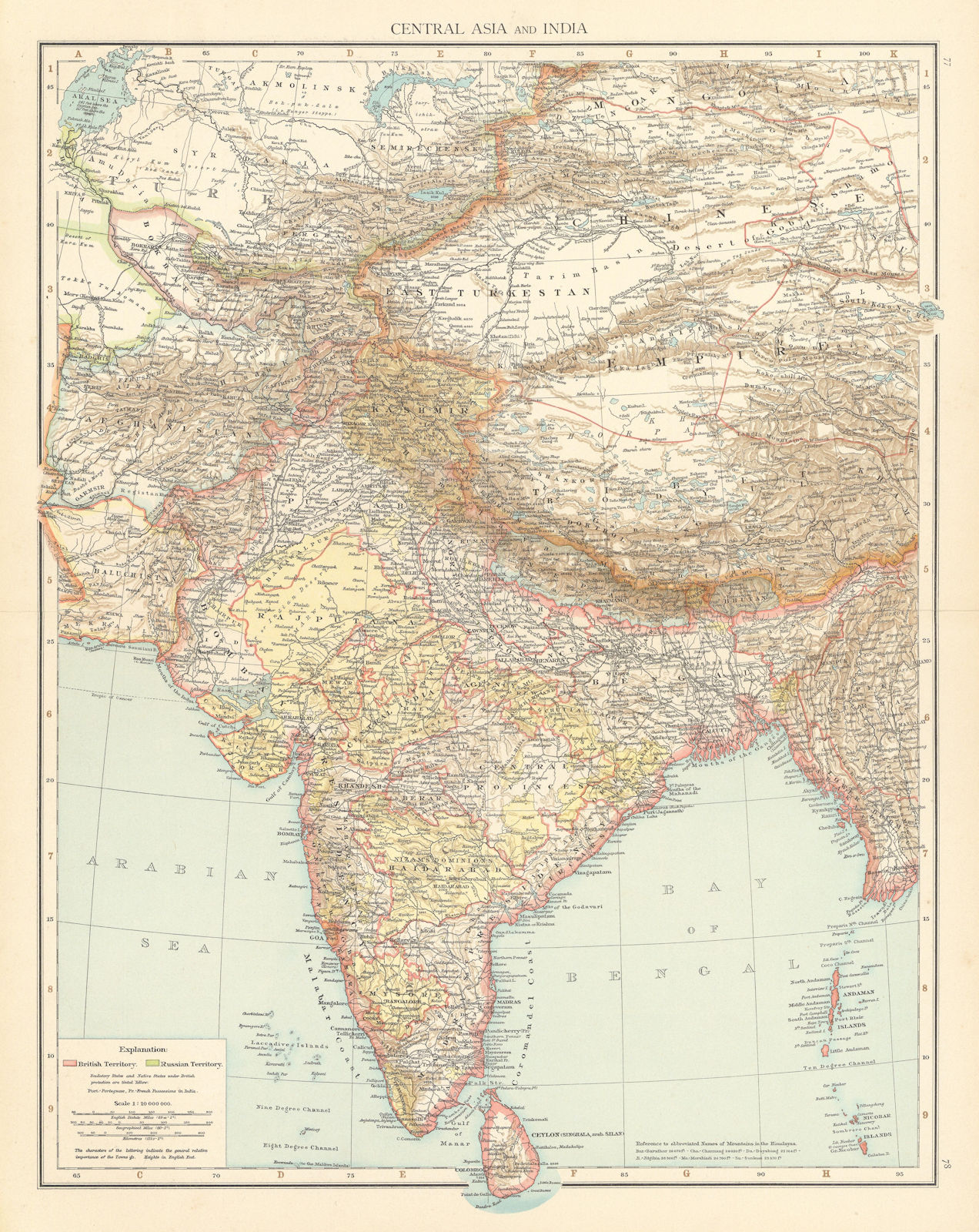 South & Central Asia. British India. Tibet China Russia. THE TIMES 1895 map