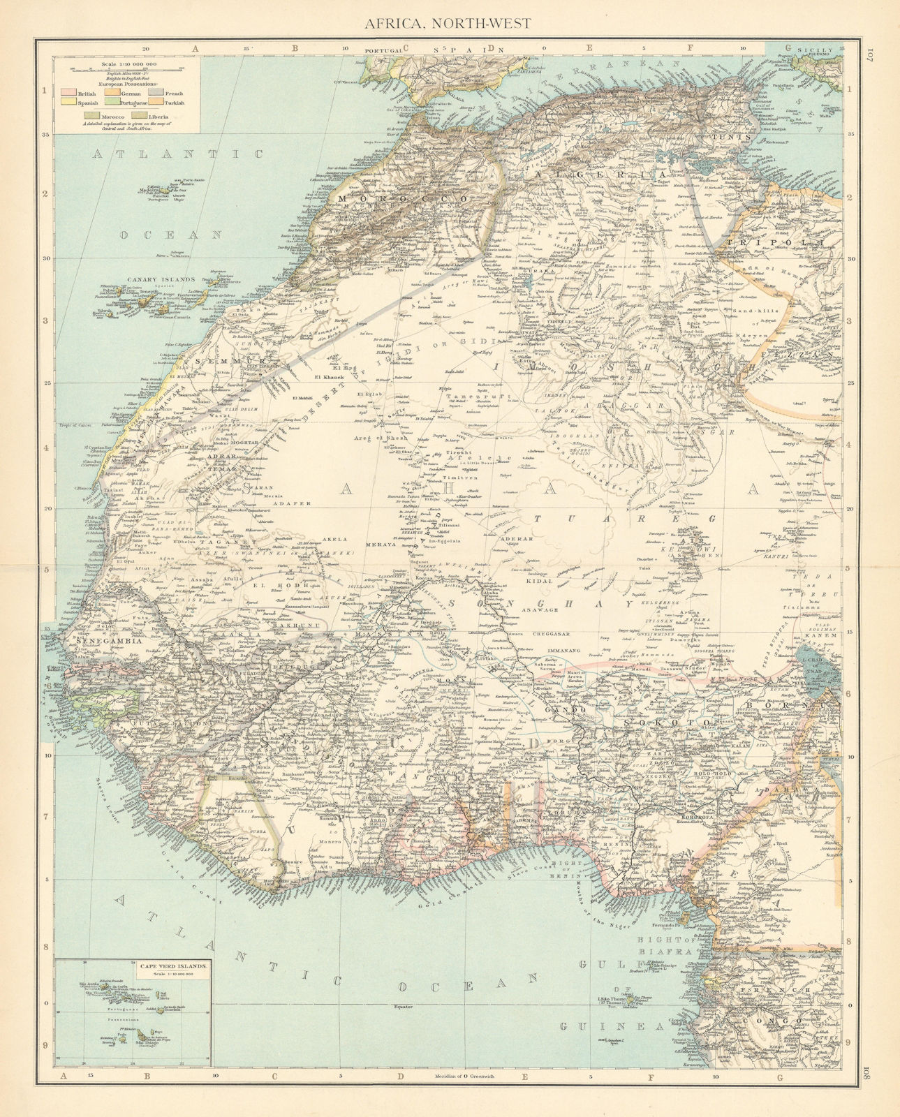 Associate Product Colonial Africa North-West. British French. Nigeria Sahara. THE TIMES 1895 map