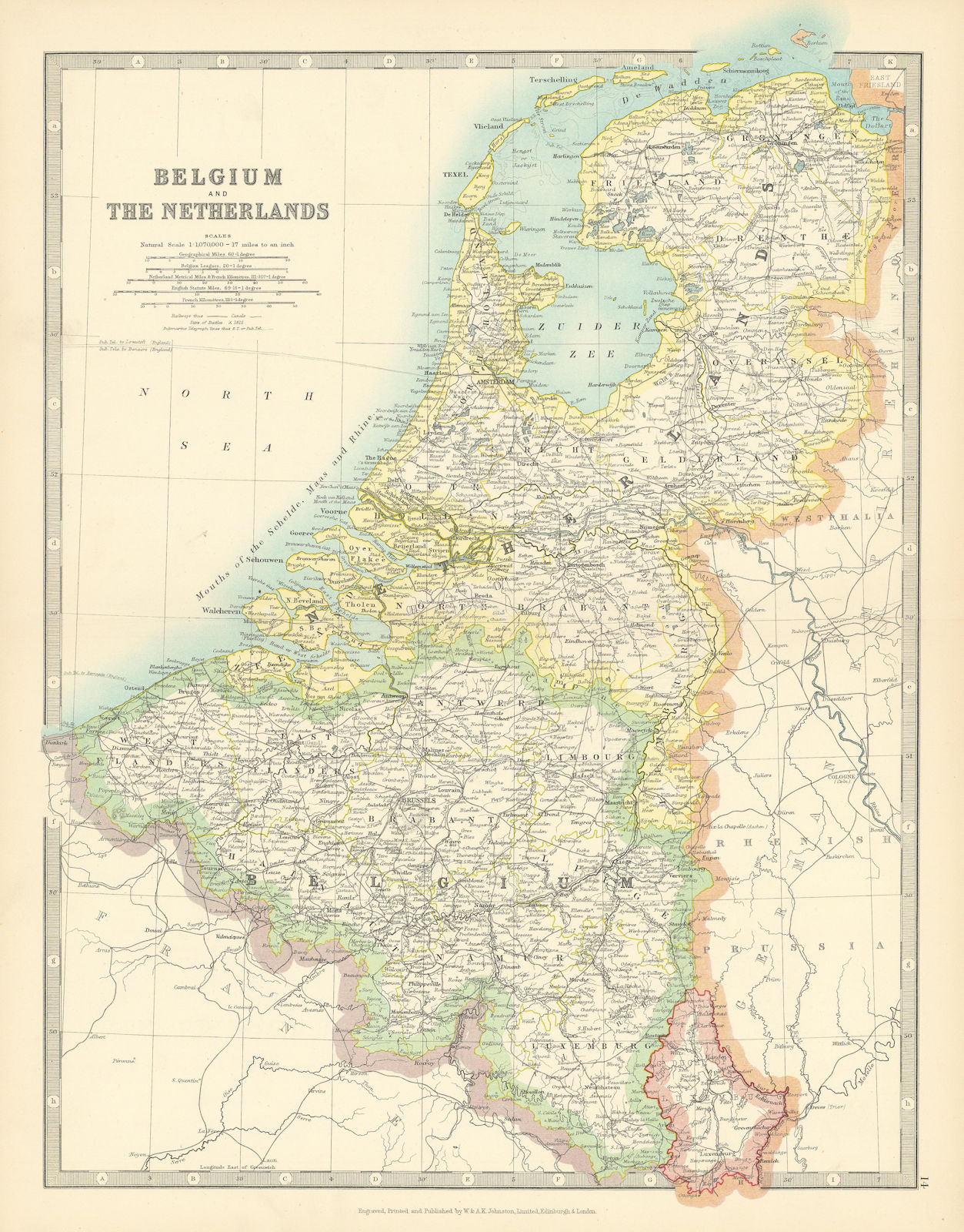 BENELUX. Shows 1815 Battlefields. Belgium & Netherlands. JOHNSTON 1911 old map