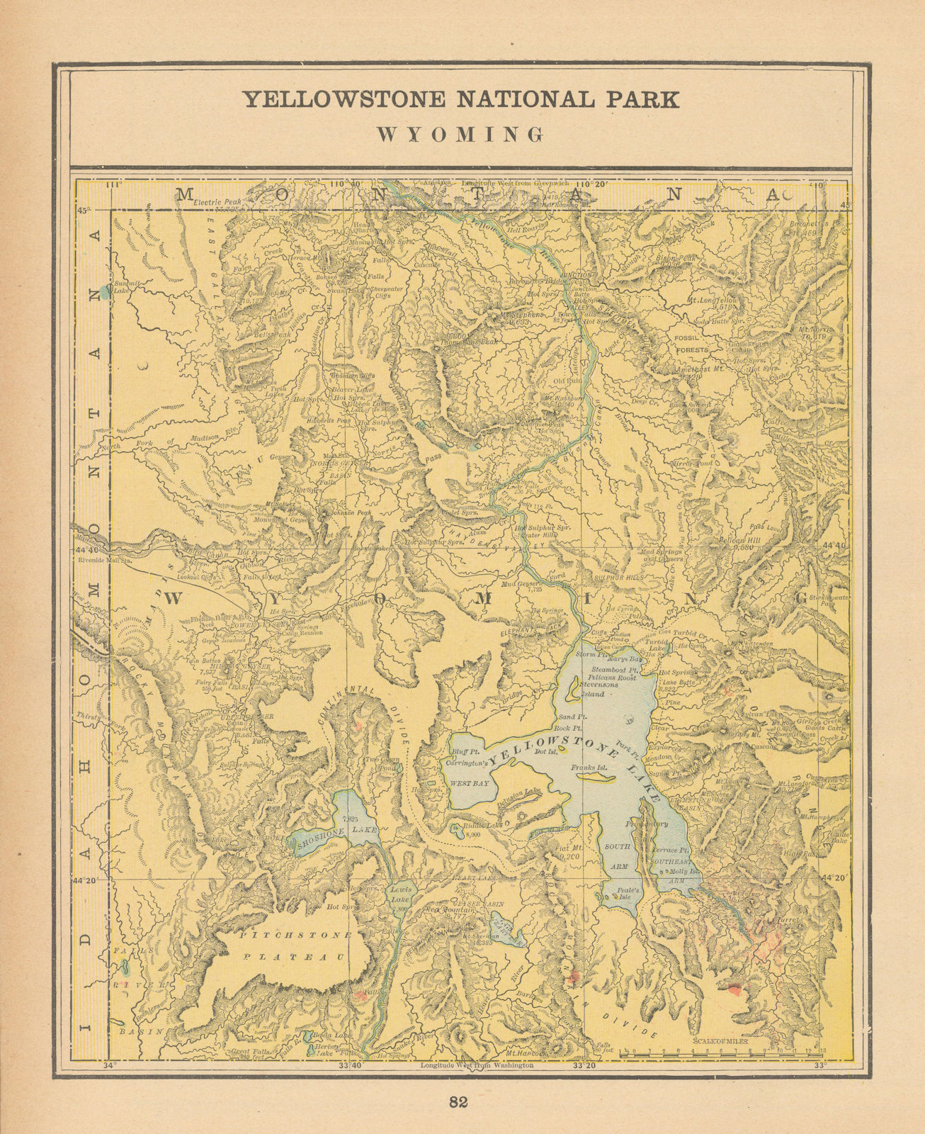 Associate Product Yellowstone National Park, Wyoming. CRAM 1894 old antique map plan chart