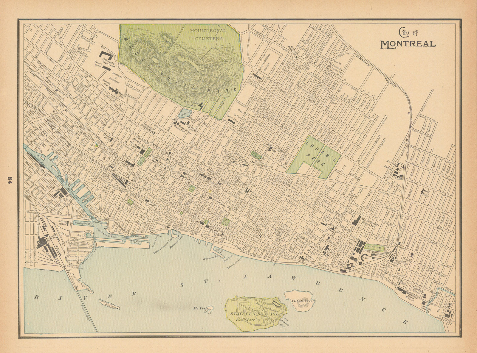 Associate Product City of Montreal town plan. Canada. CRAM 1894 old antique map chart