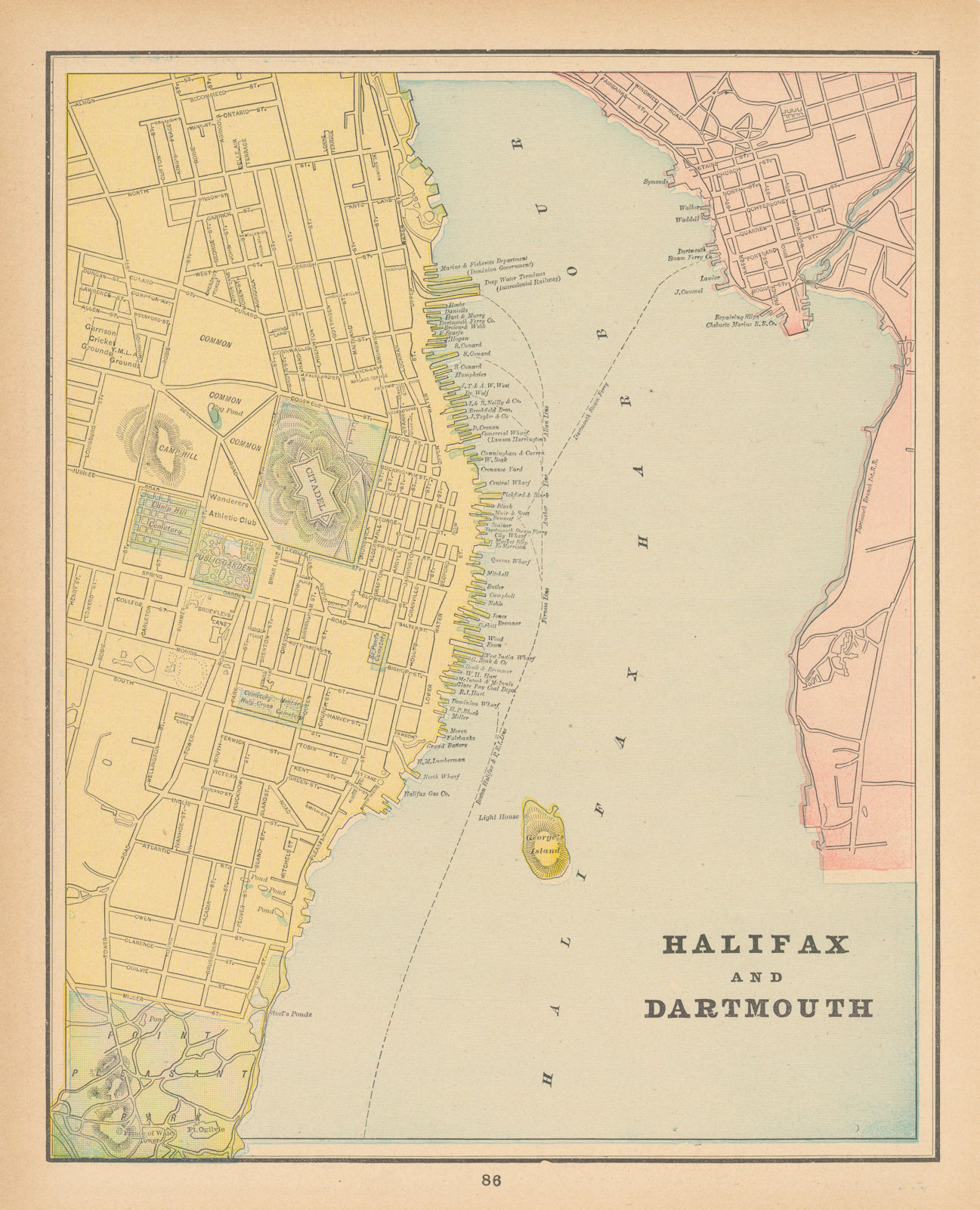 Associate Product Halifax and Dartmouth town city plan. Canada. CRAM 1894 old antique map chart