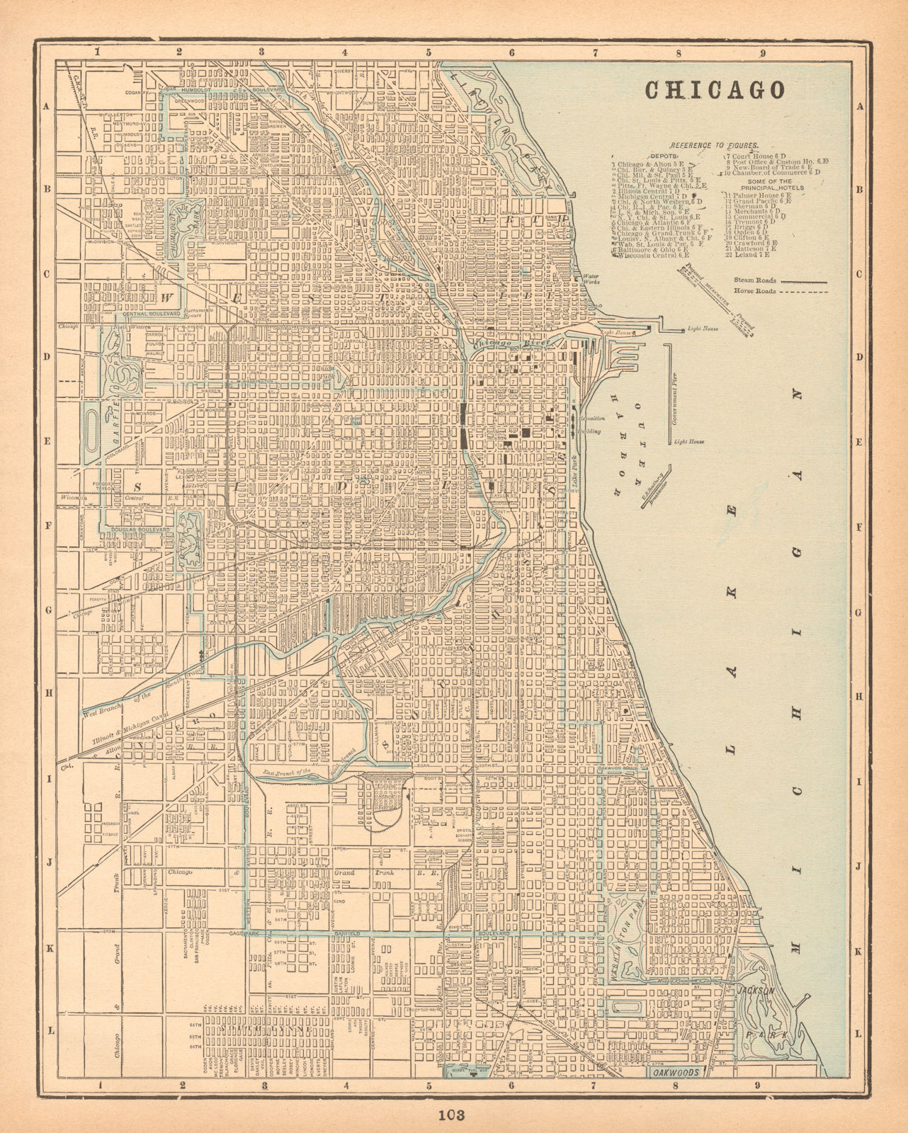 Chicago town city plan. Illinois. CRAM 1894 old antique vintage map chart