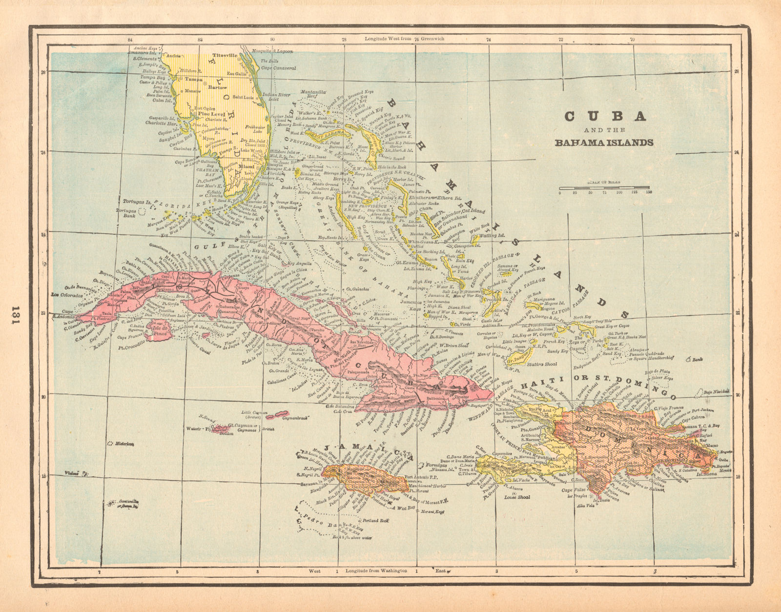 Associate Product Cuba & Bahamas. Haiti Jamaica Caribbean Florida Turks Caicos. CRAM 1894 map