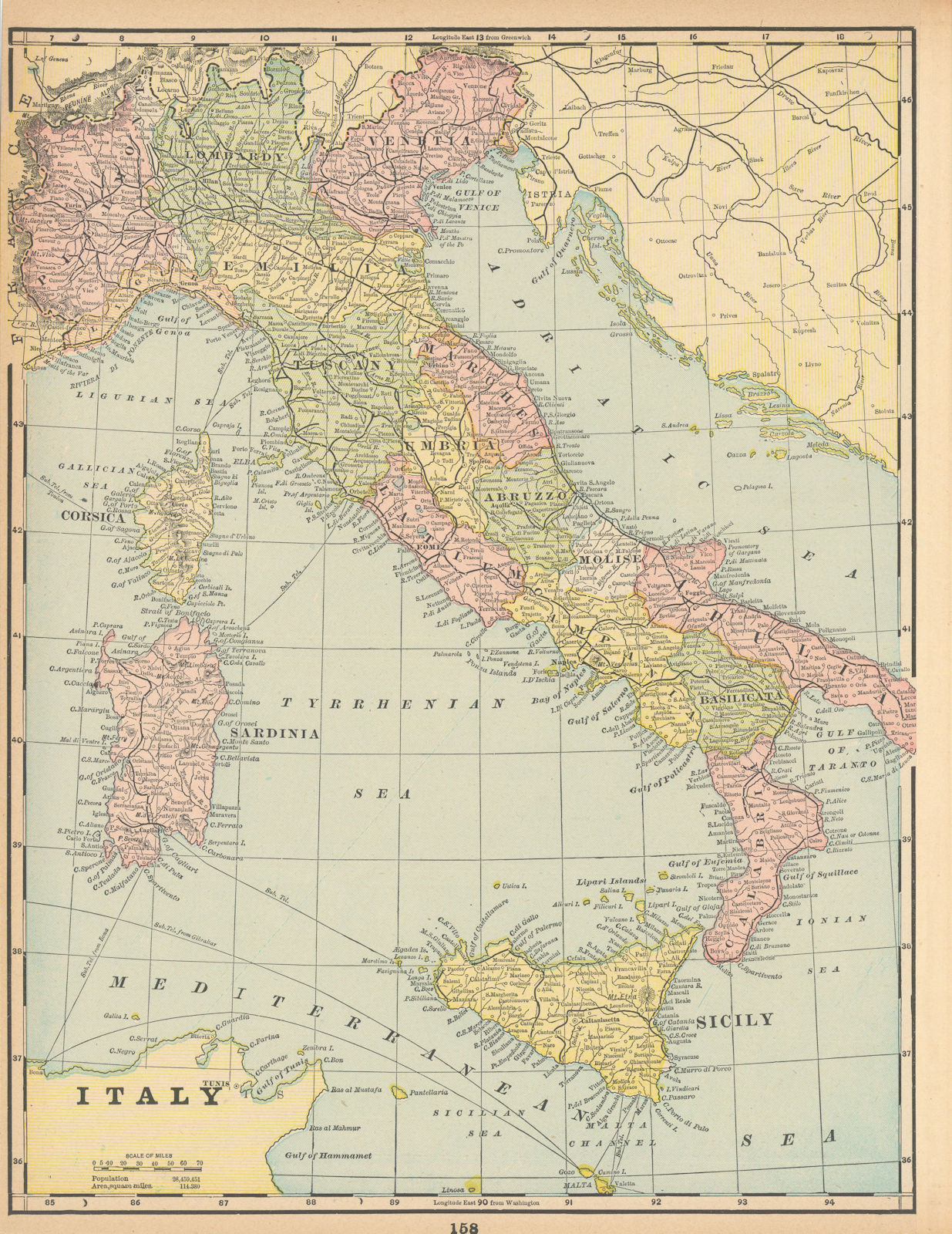 Associate Product Italy in provinces. CRAM 1894 old antique vintage map plan chart