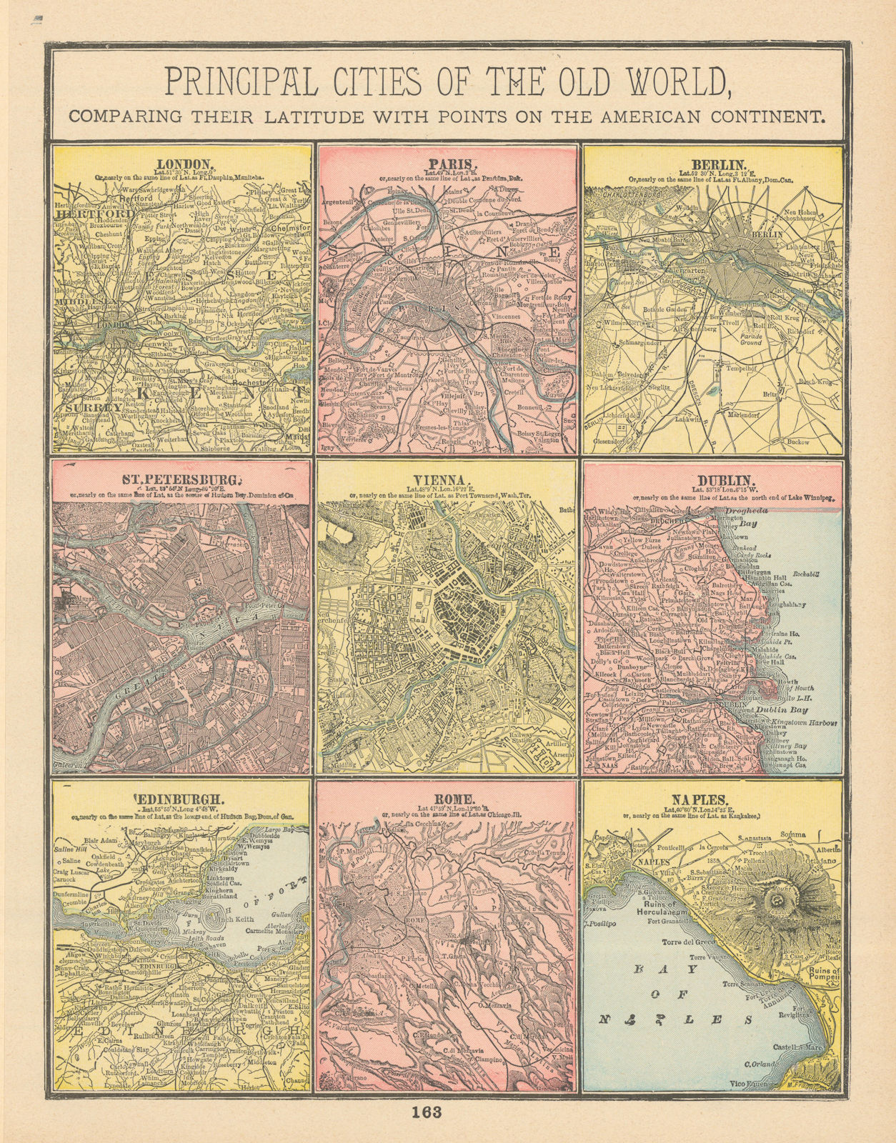 Associate Product European cities. London Paris Berlin Vienna Dublin Rome Naples. CRAM 1894 map