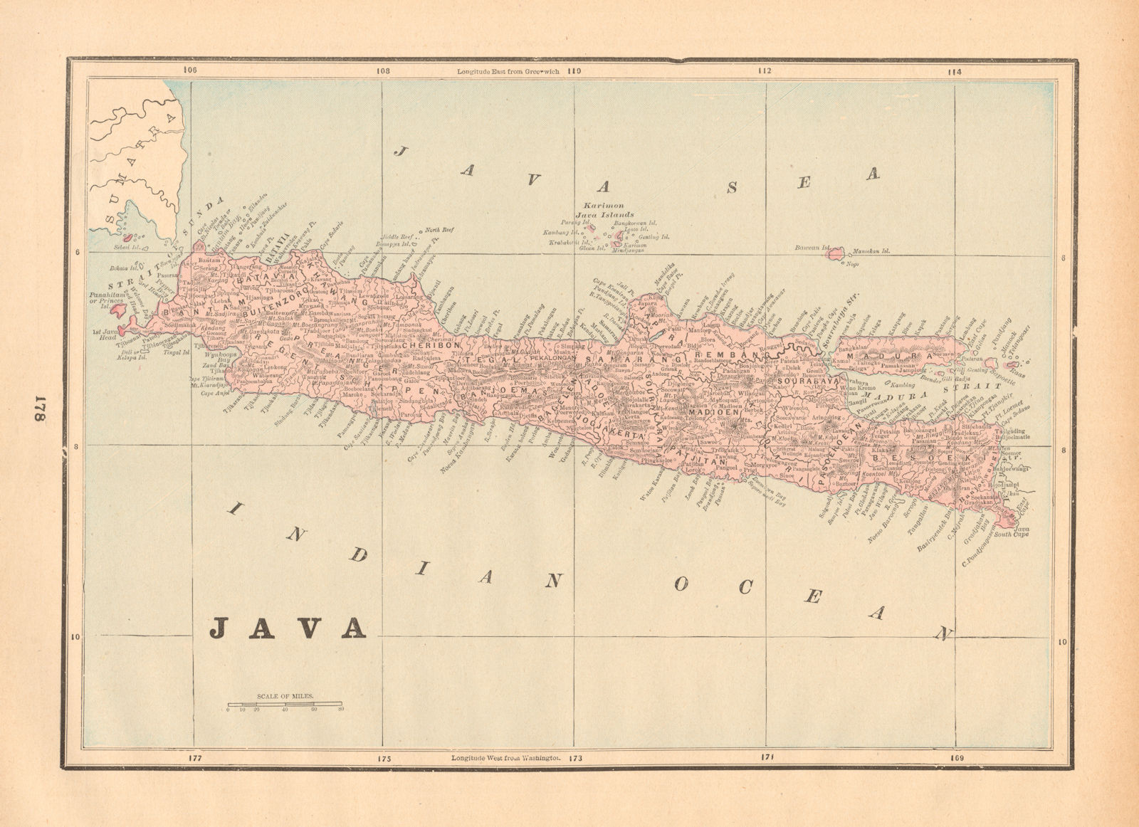 Java. Dutch East Indies. Indonesia. CRAM 1894 old antique map plan chart