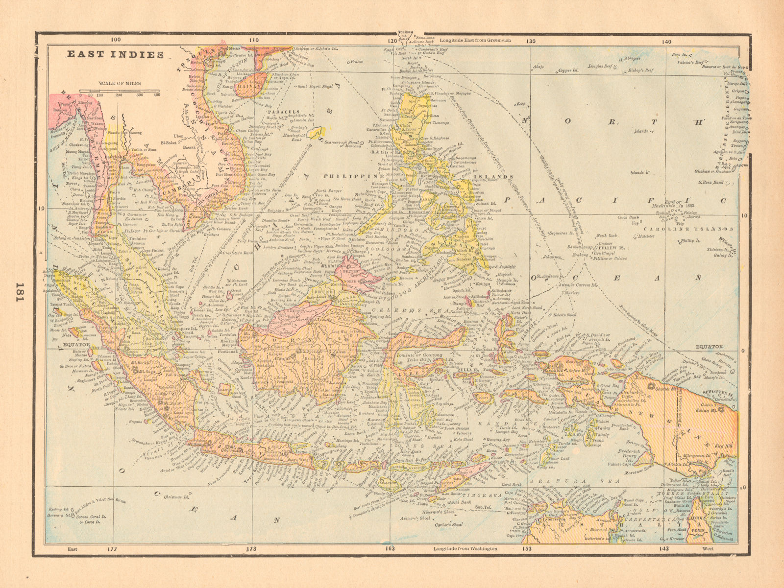 Associate Product East Indies. Indonesia Philippines Indochina Malaysia. CRAM 1894 old map