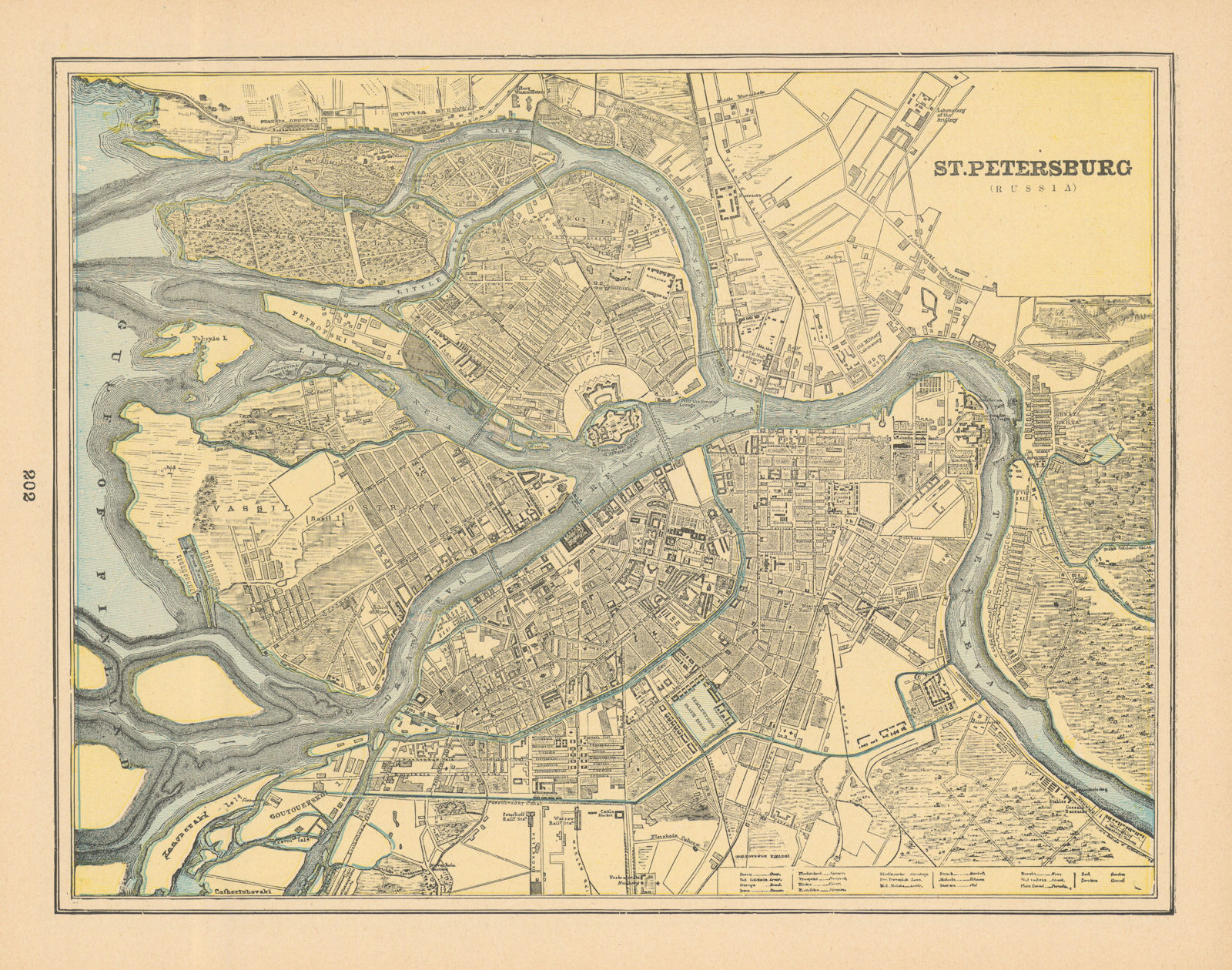 Associate Product Saint Petersburg town city plan. Russia. CRAM 1894 old antique map chart