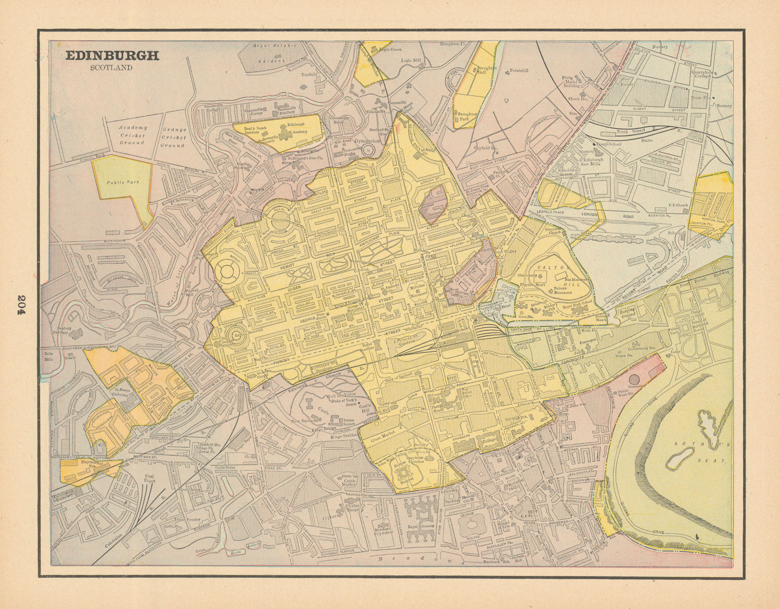 Edinburgh town city plan. Scotland. CRAM 1894 old antique map chart