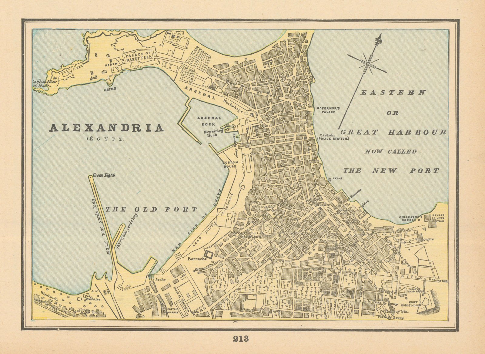 Associate Product Alexandria town city plan. Egypt. CRAM 1894 old antique vintage map chart