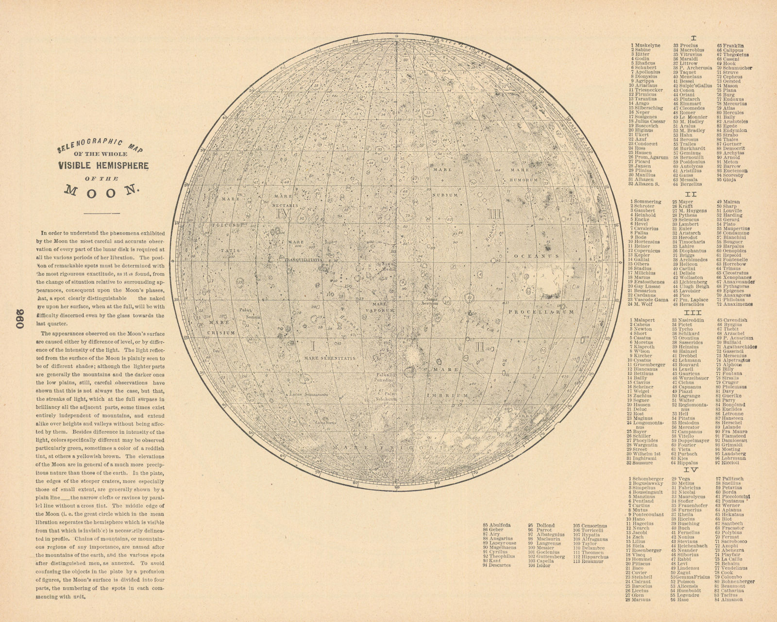 Selenographic Map of the Whole Visible Hemisphere of the Moon. CRAM 1894