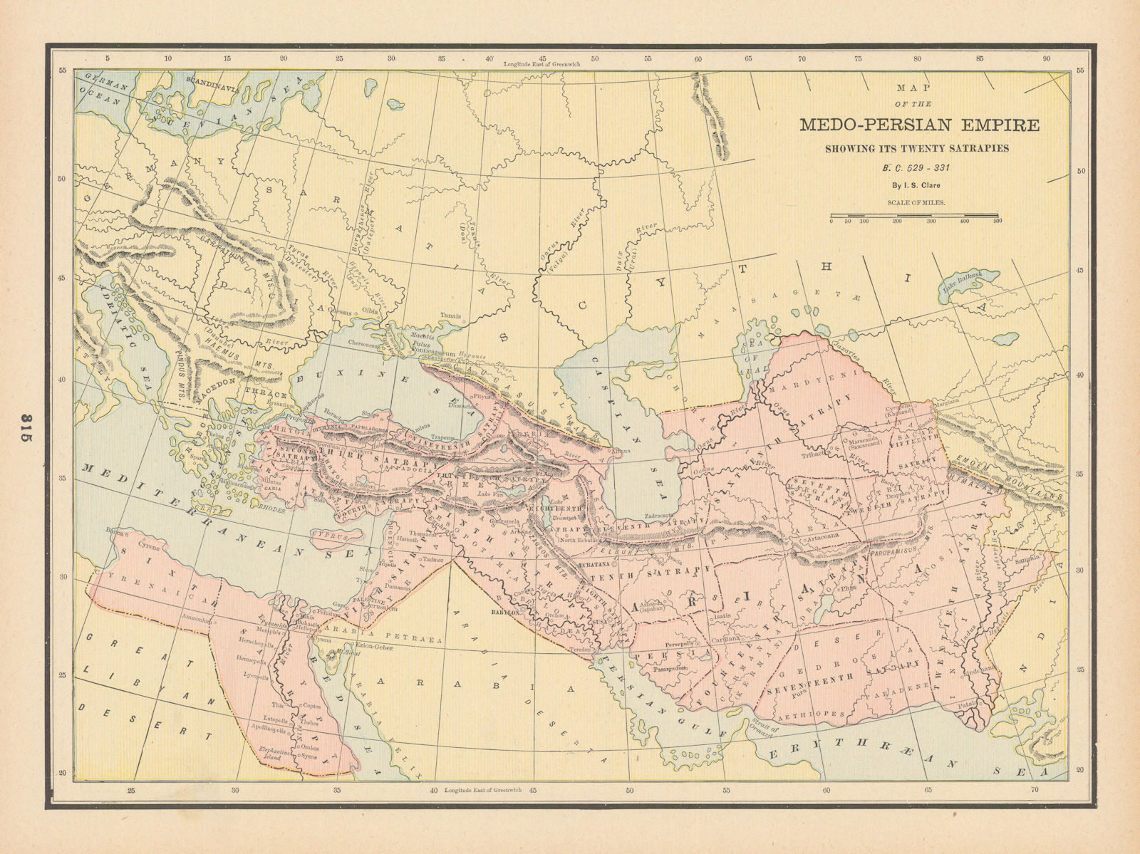 Associate Product Medo Persian Empire. 20 Satrapies 529-331 BC. Middle East SW Asia CLARE 1894 map