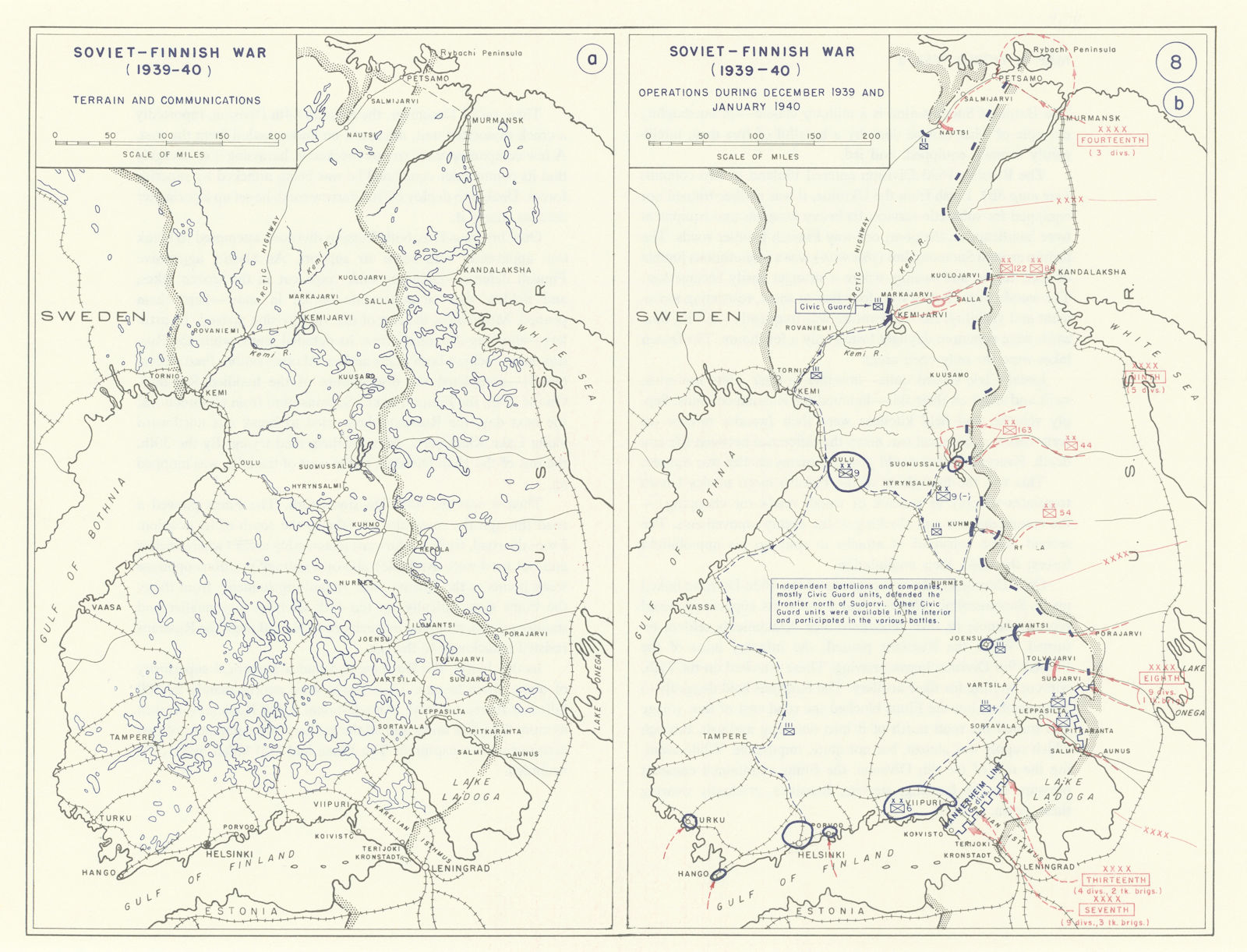 Associate Product World War 2. Soviet-Finnish Winter War Dec 1939-Jan 1940. Terrain 1959 old map