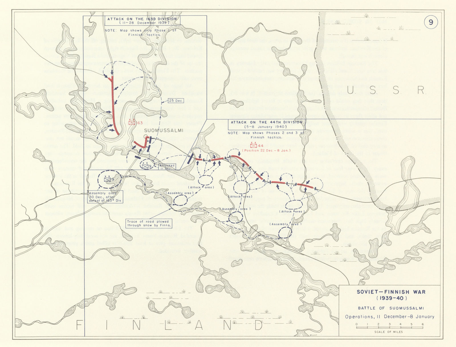 World War 2. Soviet-Finnish Winter War 1939-1940 Battle of Suomussalmi 1959 map