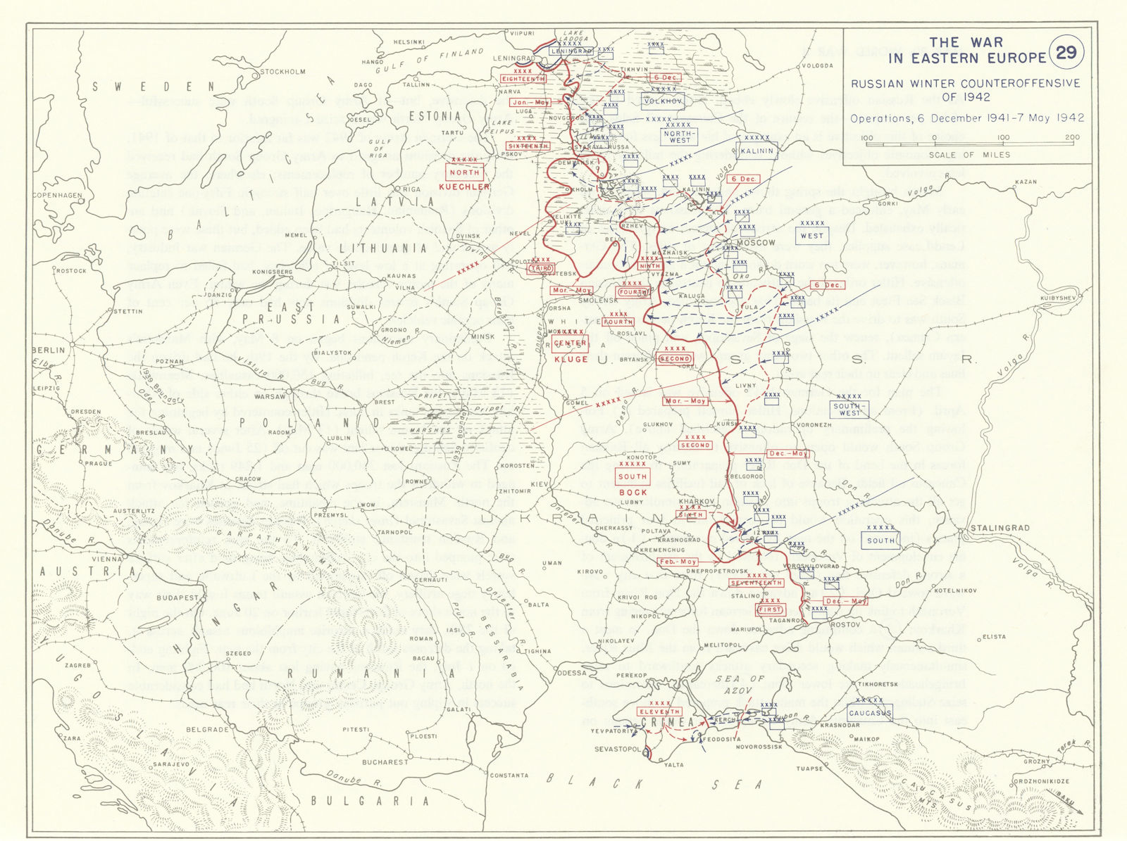 World War 2. Eastern Front. Dec 1941-May 1942. Russian Winter Counter 1959 map