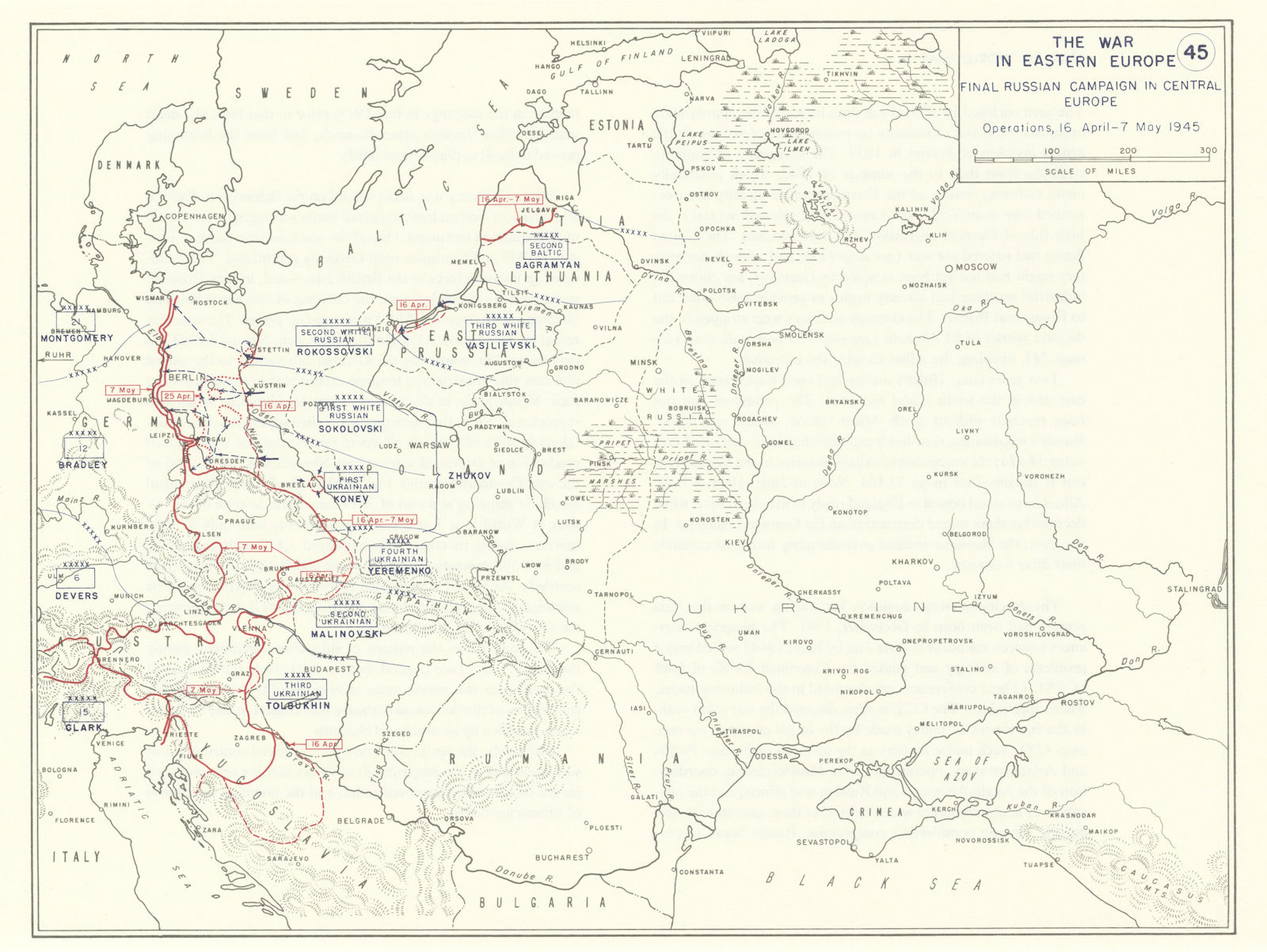 World War 2. Eastern Front. 16 April-7 May 1945. Final Russian Campaign 1959 map